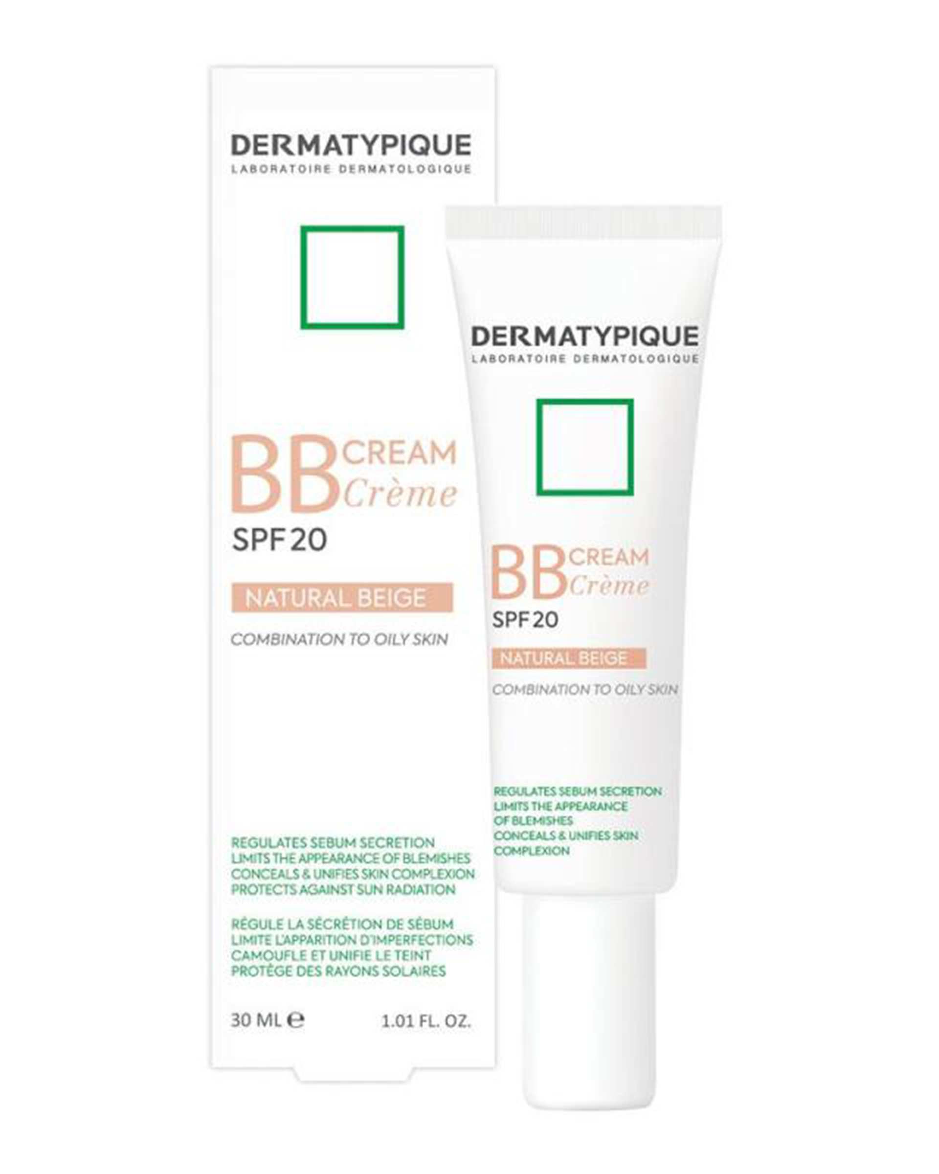 بی بی کرم SPF20 درماتیپیک Dermatypique مدل Natural Beige مناسب پوست چرب و مختلط 30ml