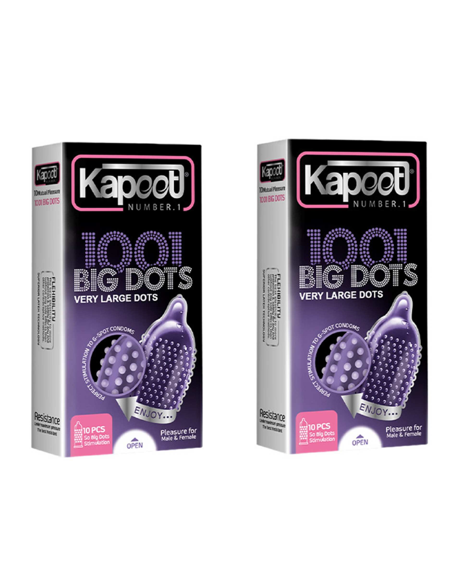 کاندوم کاپوت Kapoot مدل Big Dots مجموعه 2 بسته 10 عددی