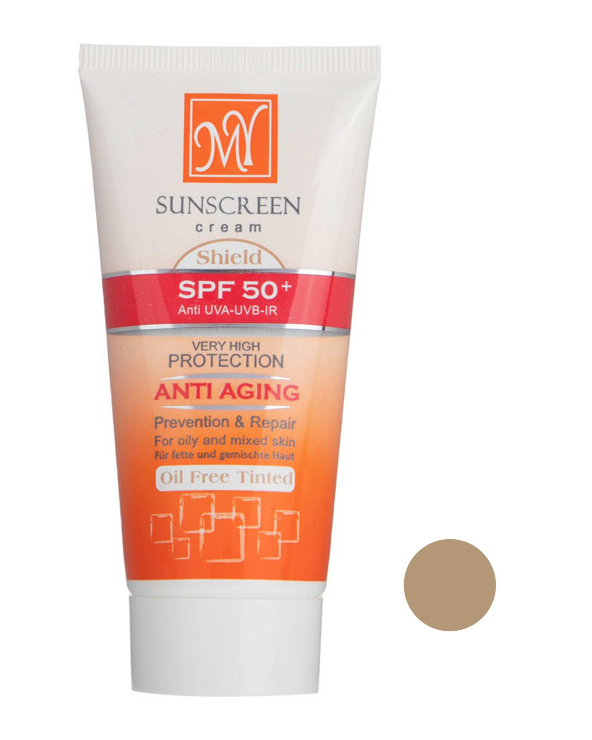 کرم ضد آفتاب رنگی ضد چروک SPF50+ فاقد چربی مای My مدل Shield