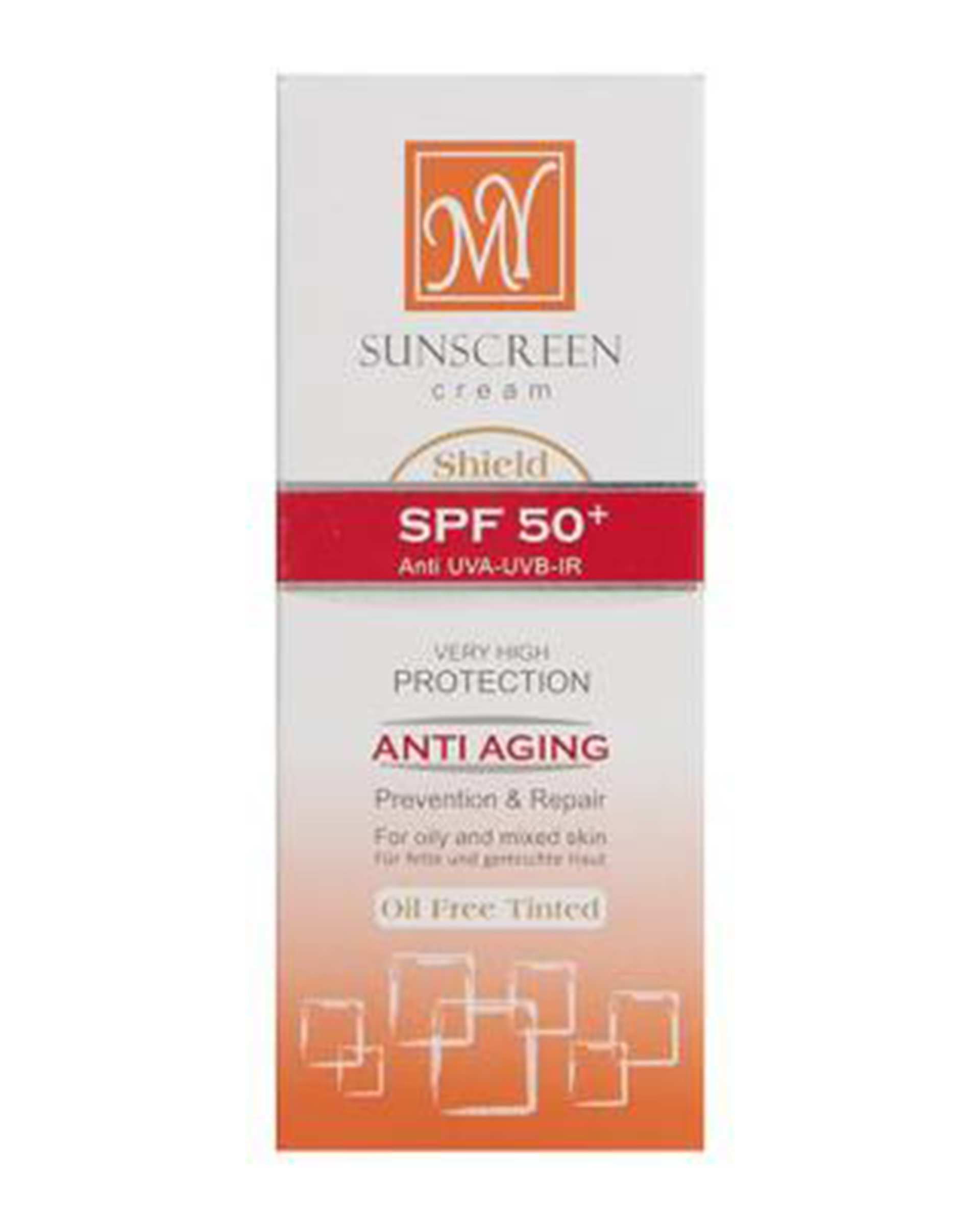 کرم ضد آفتاب رنگی ضد چروک SPF50+ فاقد چربی مای My مدل Shield