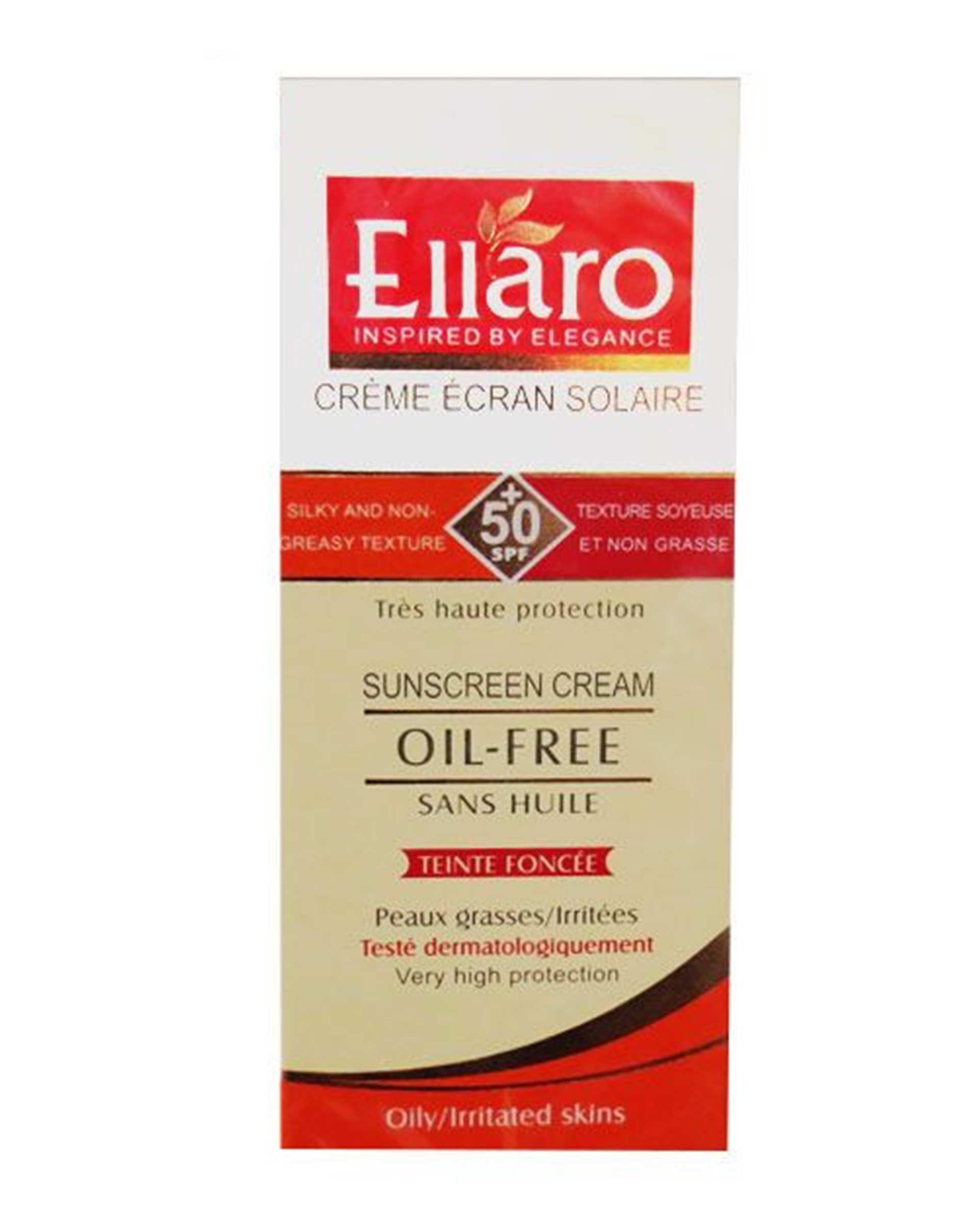 کرم ضد آفتاب رنگی SPF50 بدون چربی الارو Ellaro حجم 40ml