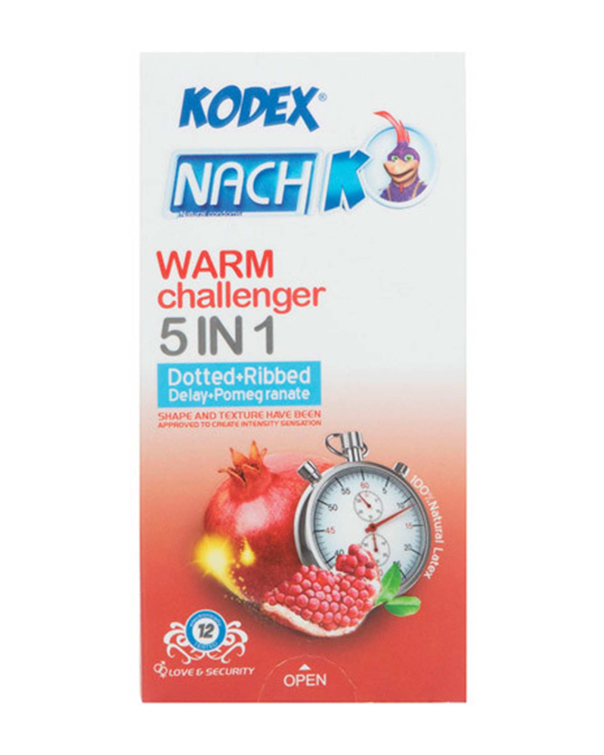 کاندوم ناچ کدکس Kodex مدل Warm challenger بسته 12 عددی