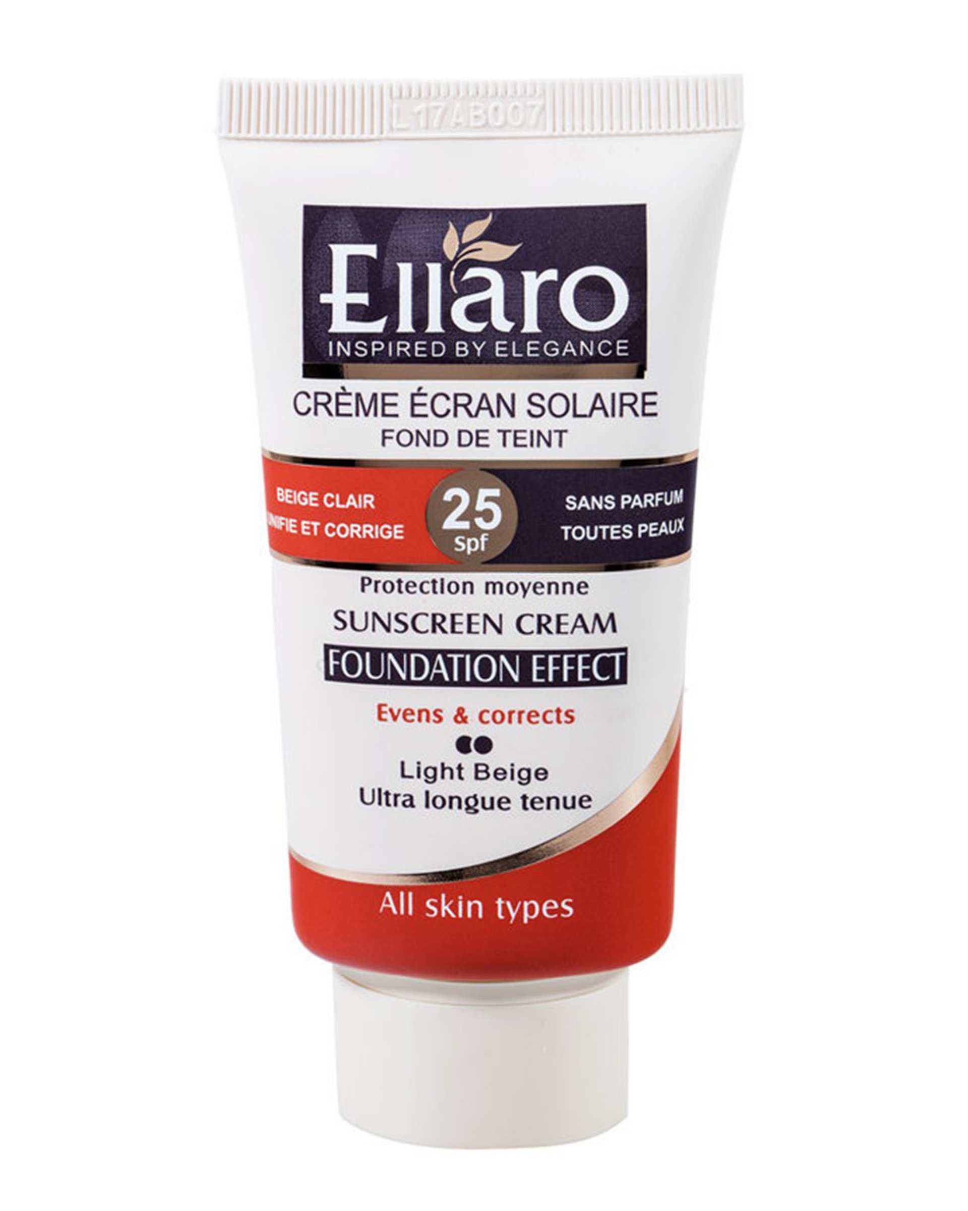 کرم ضد آفتاب SPF25 الارو Ellaro سری Fundation Effect حجم 40ml