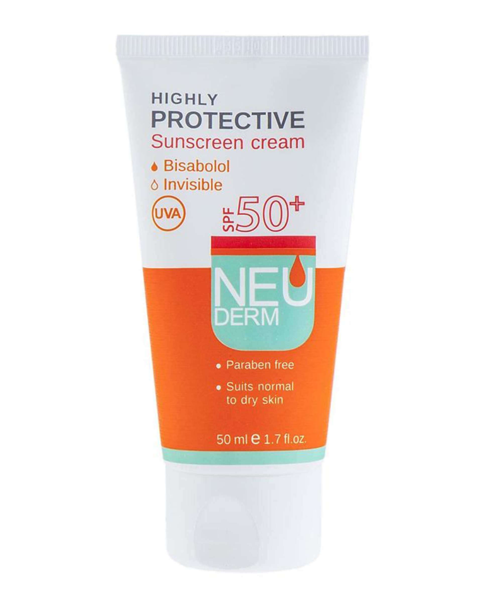 کرم ضد آفتاب SPF50 نئودرم Neuderm مدل Highly Protective Invisible حجم 50ml