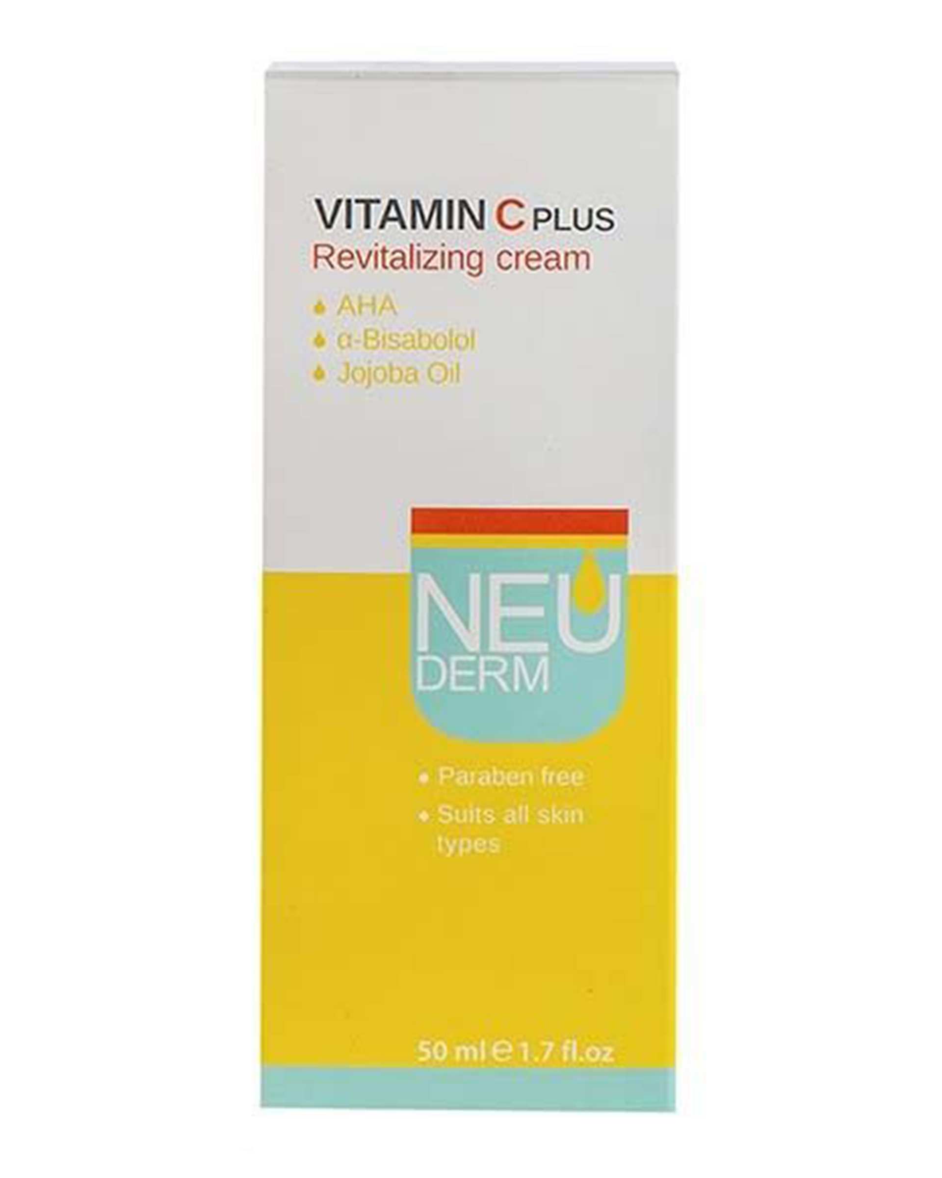 کرم روشن کننده صورت نئودرم Neuderm مدل Vitamin C Plus حجم 50ml