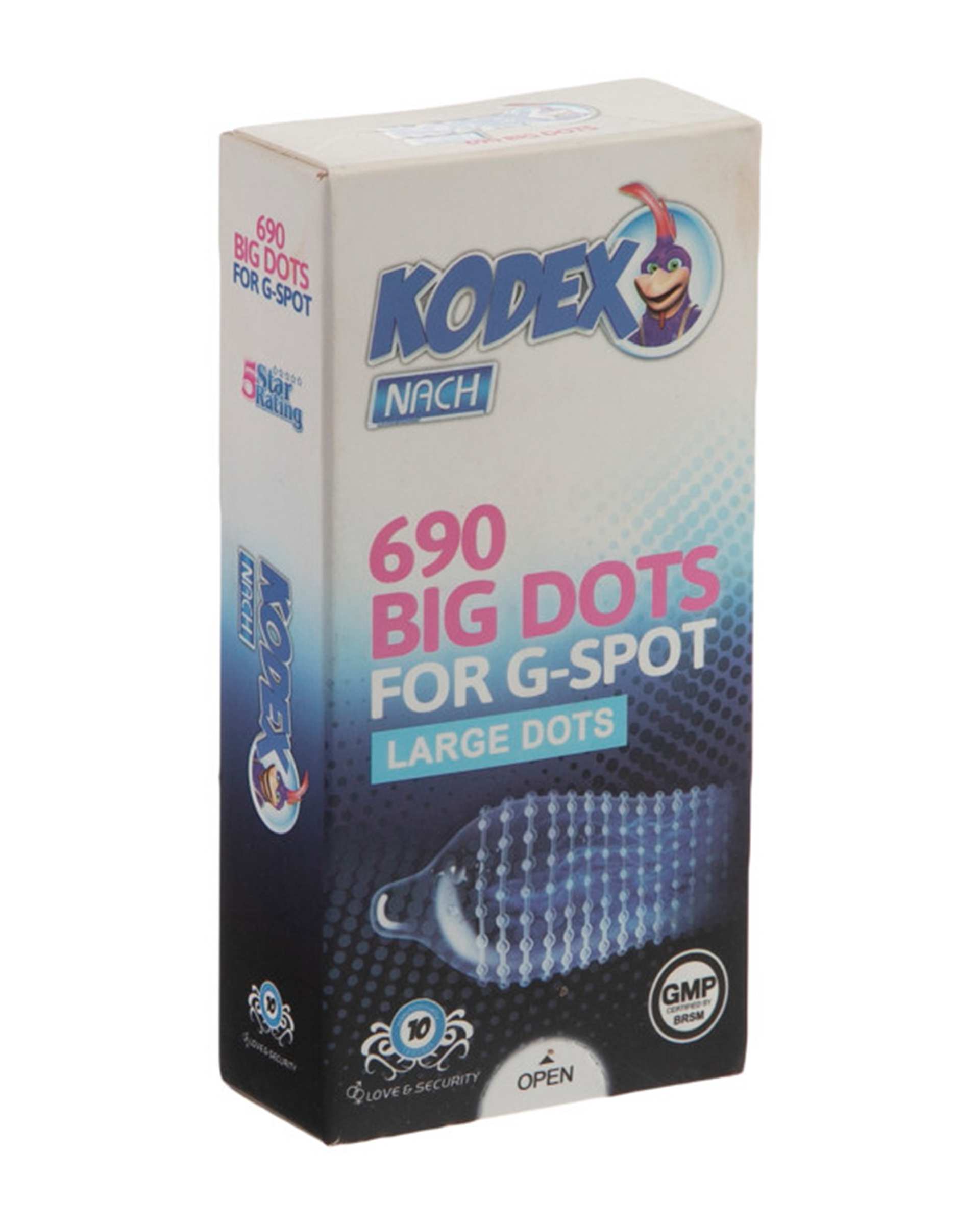 کاندوم خاردار ناچ کدکس Kodex مدل BIG DOTS بسته 10 عددی