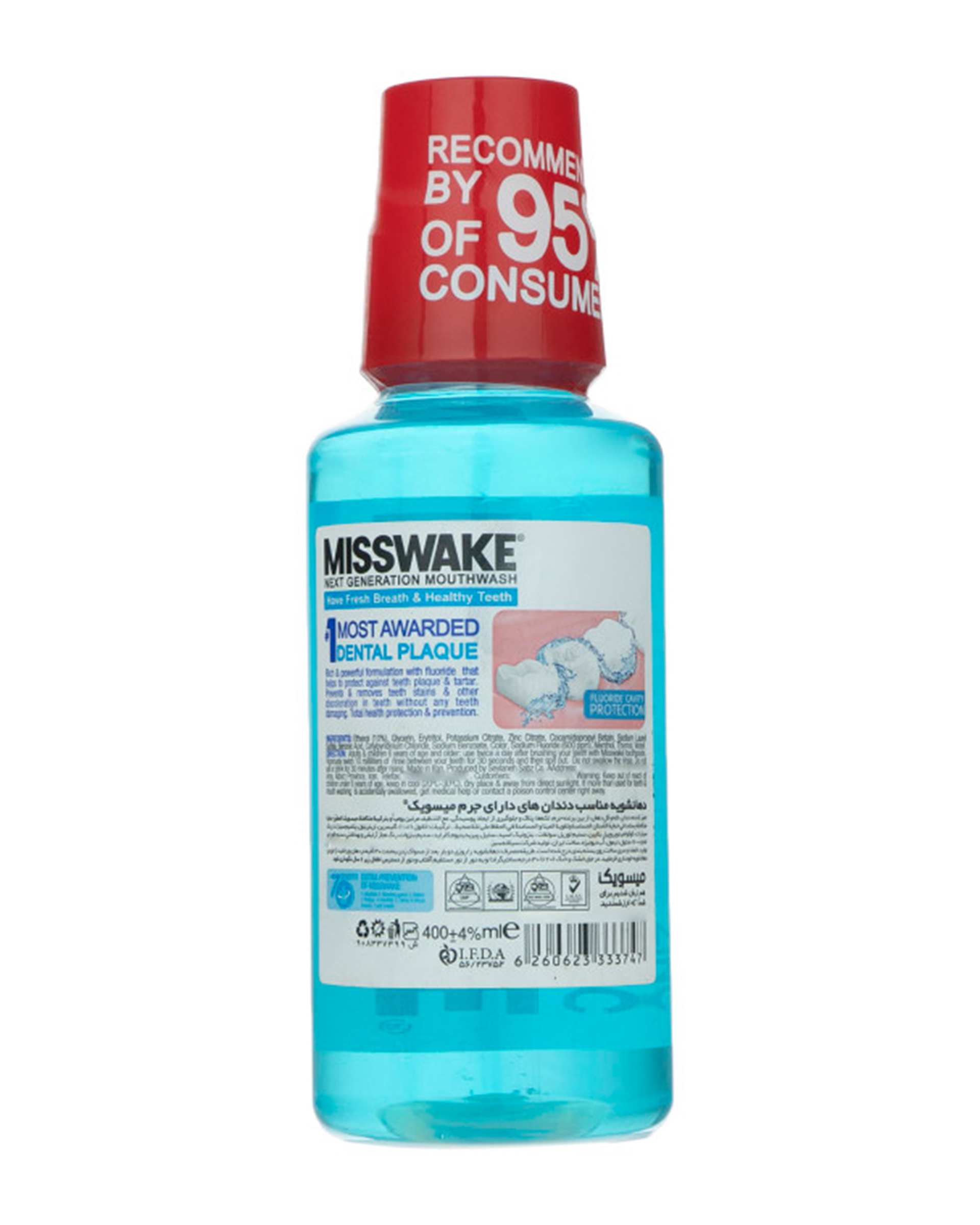 دهانشویه میسویک Misswake مدل Anti Plaque حجم 400ml