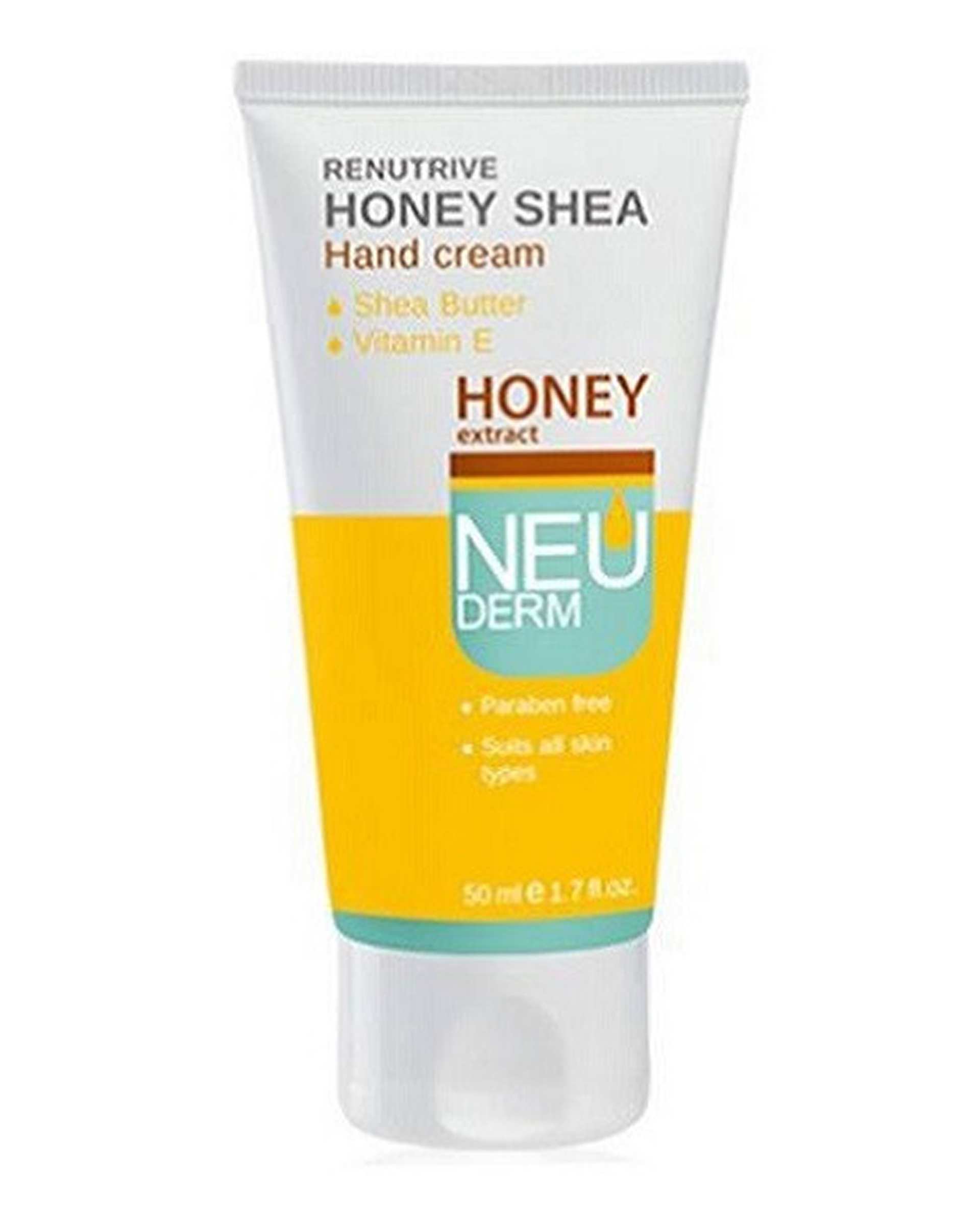 کرم مرطوب کننده دست کاسه ای 150ml به همراه کرم مرطوب کننده دست تیوپی 50ml نئودرم Neuderm مدل Re Nutrive Honey Shea بسته 2 عددی