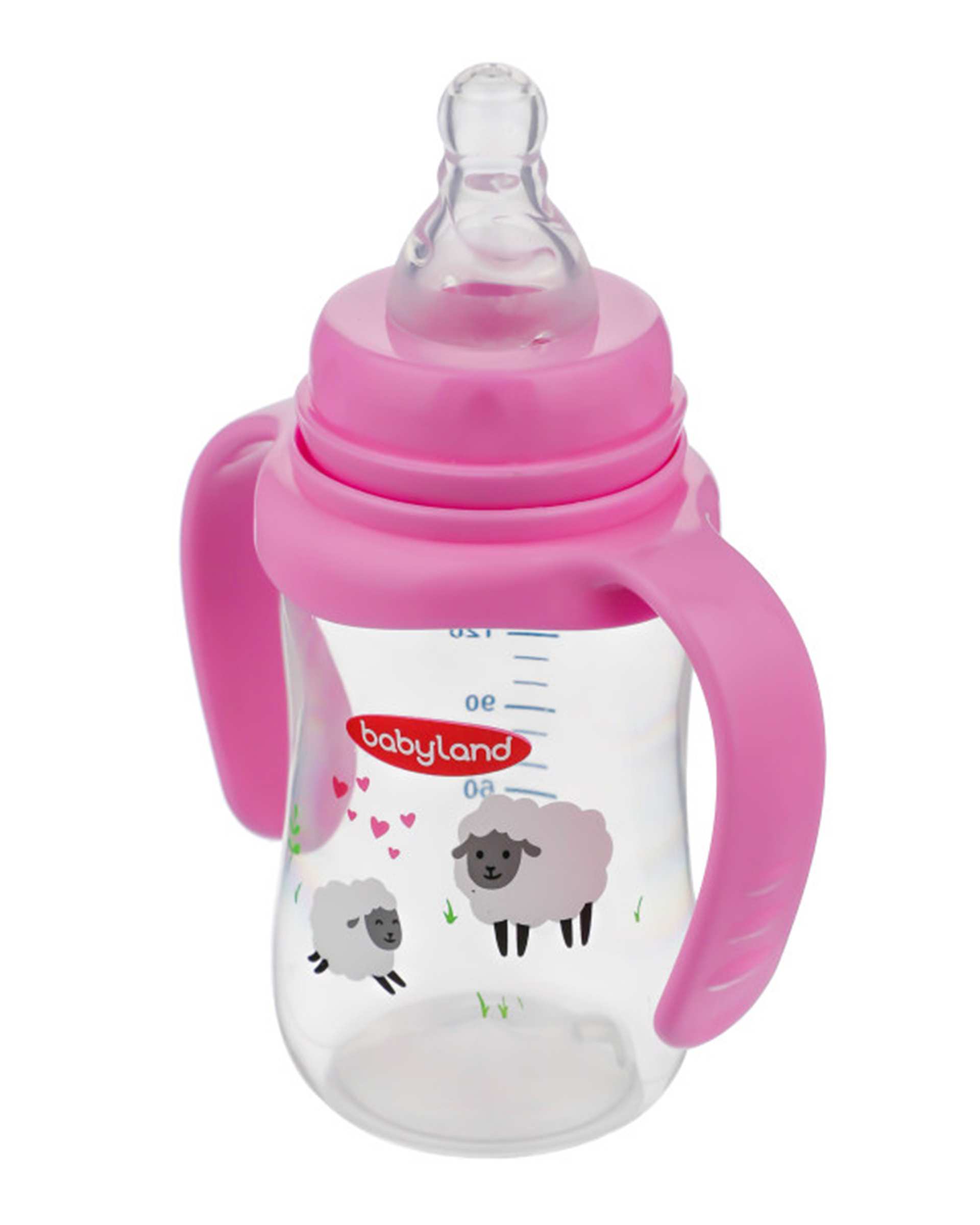 شیشه شیر PC کلاسیک فندقی دسته دار 150ml آویز 05614 بی بی لند Baby Land کد 249