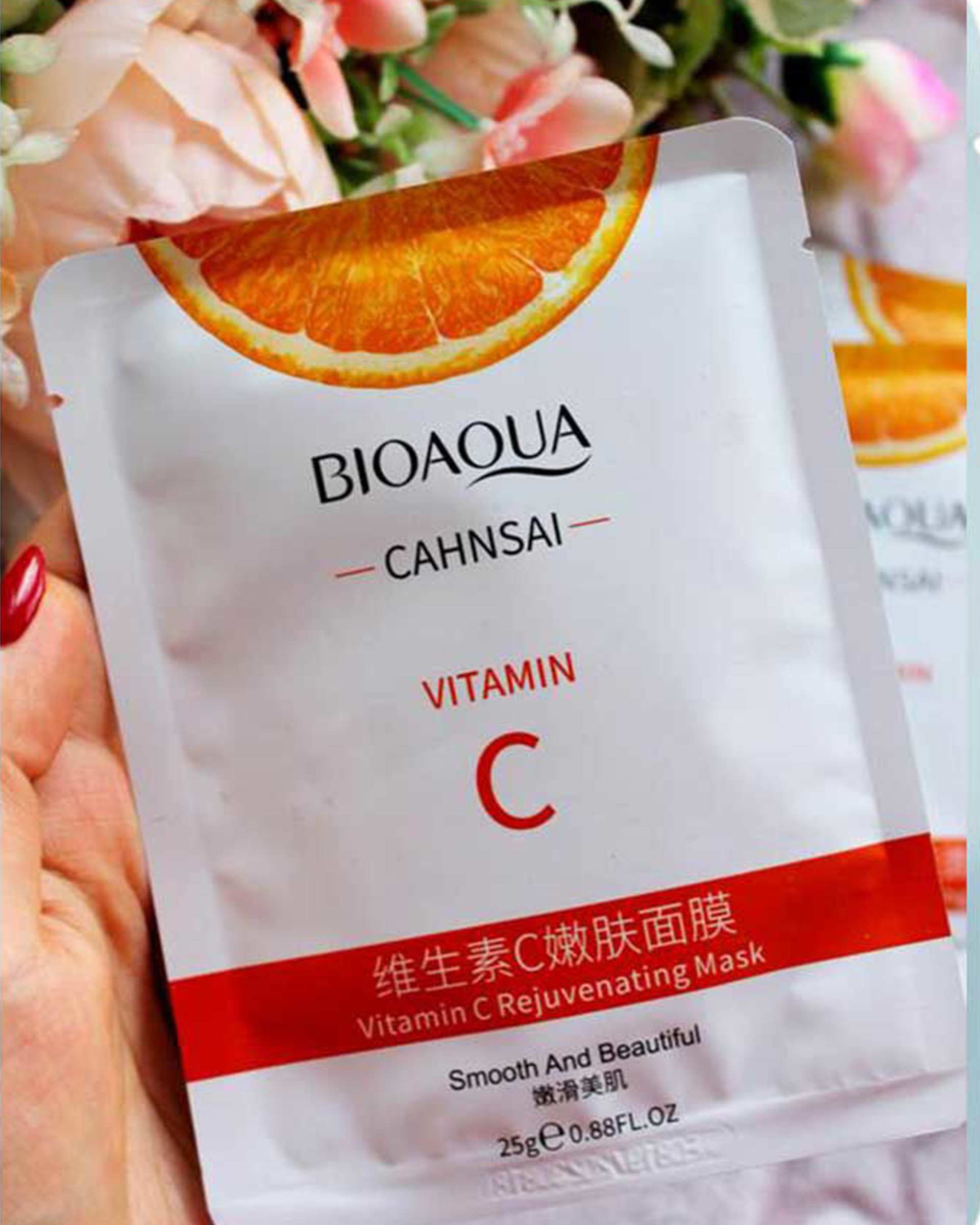 ماسک جوان کننده صورت بیوآکوا Bioaqua حاوی ویتامین C وزن 25 گرم