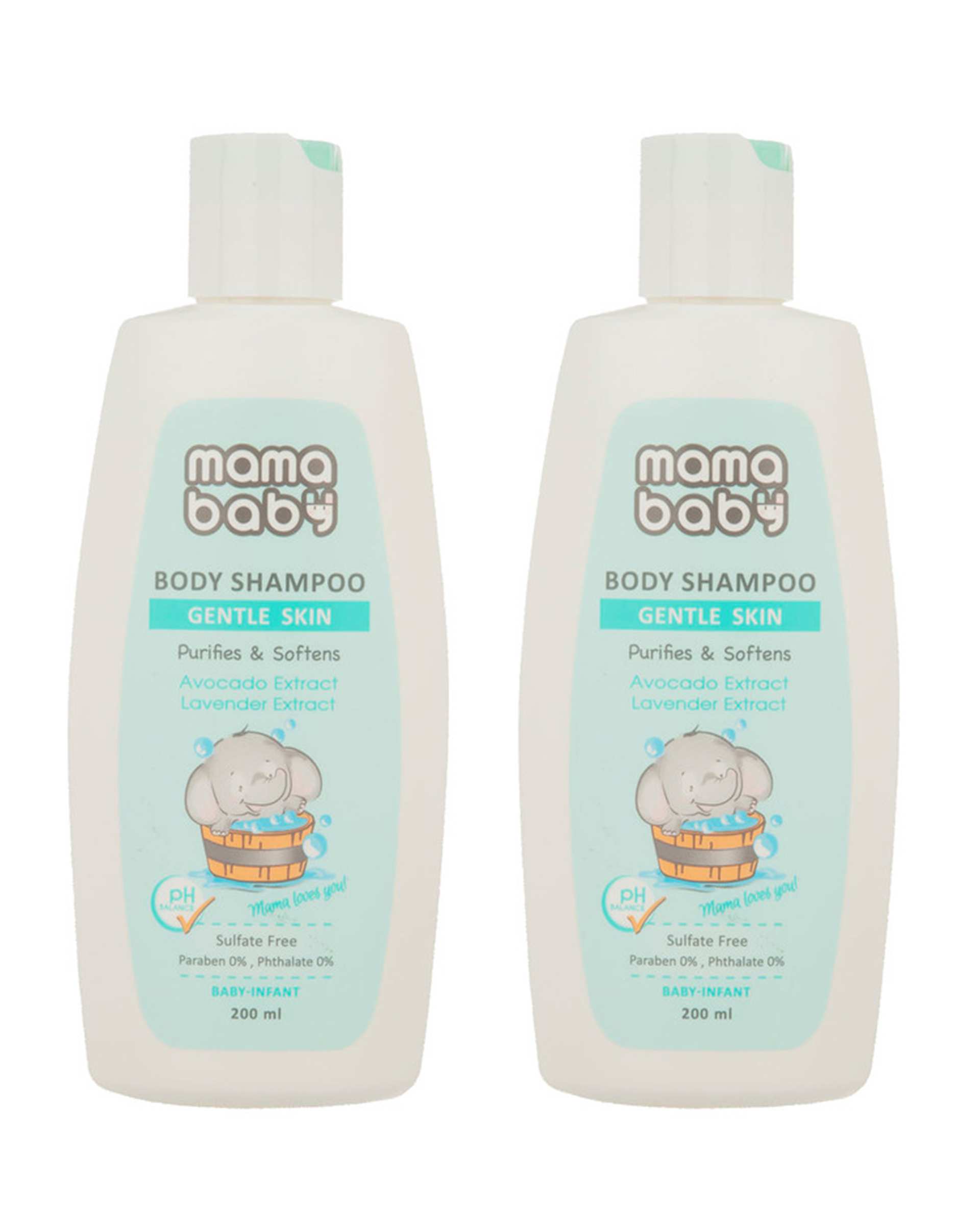 شامپو بدن کرمی نوزاد ماما بیبی Mama Baby حجم 200ml بسته 2 عددی