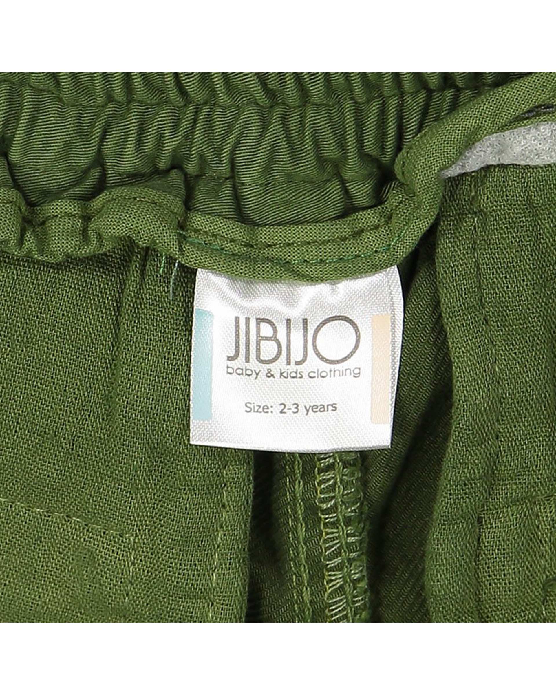 شلوارک بچگانه کتان سبز جی بی جو Jibijo کد 6202