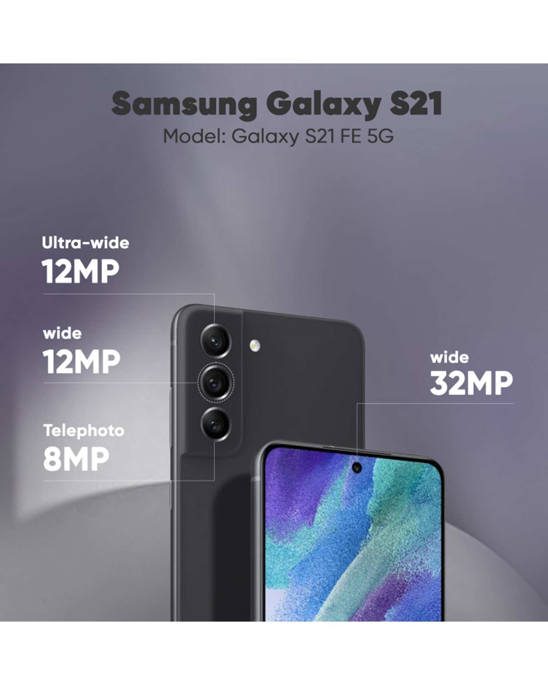 گوشی موبایل سامسونگ مدل Galaxy S21 FE 5G دو سیم‌ کارت ظرفیت 128 گیگابایت و رم 8 گیگابایت خاکستری