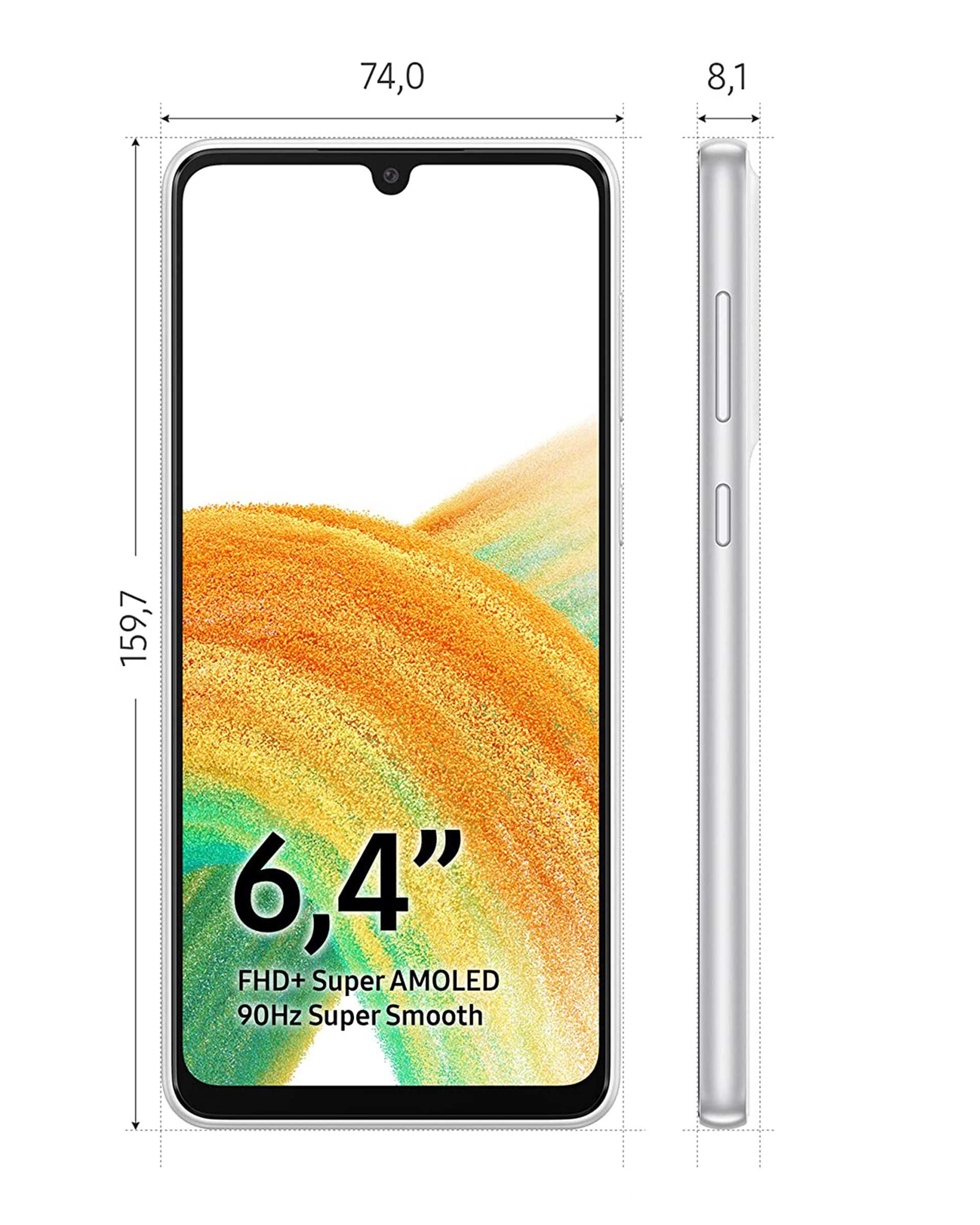 گوشی موبایل سامسونگ مدل Galaxy A33 5G  دو سیم کارت ظرفیت 128 گیگابایت و رم 8 گیگابایت سفید