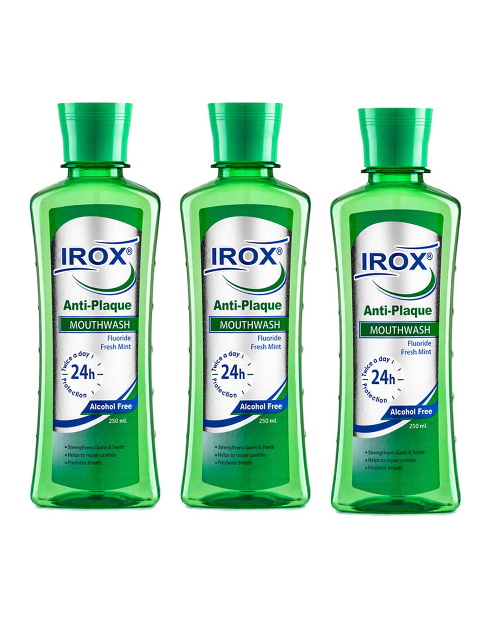 دهانشویه ایروکس Irox مدل Anti Plaque حجم 250ml بسته 3 عددی