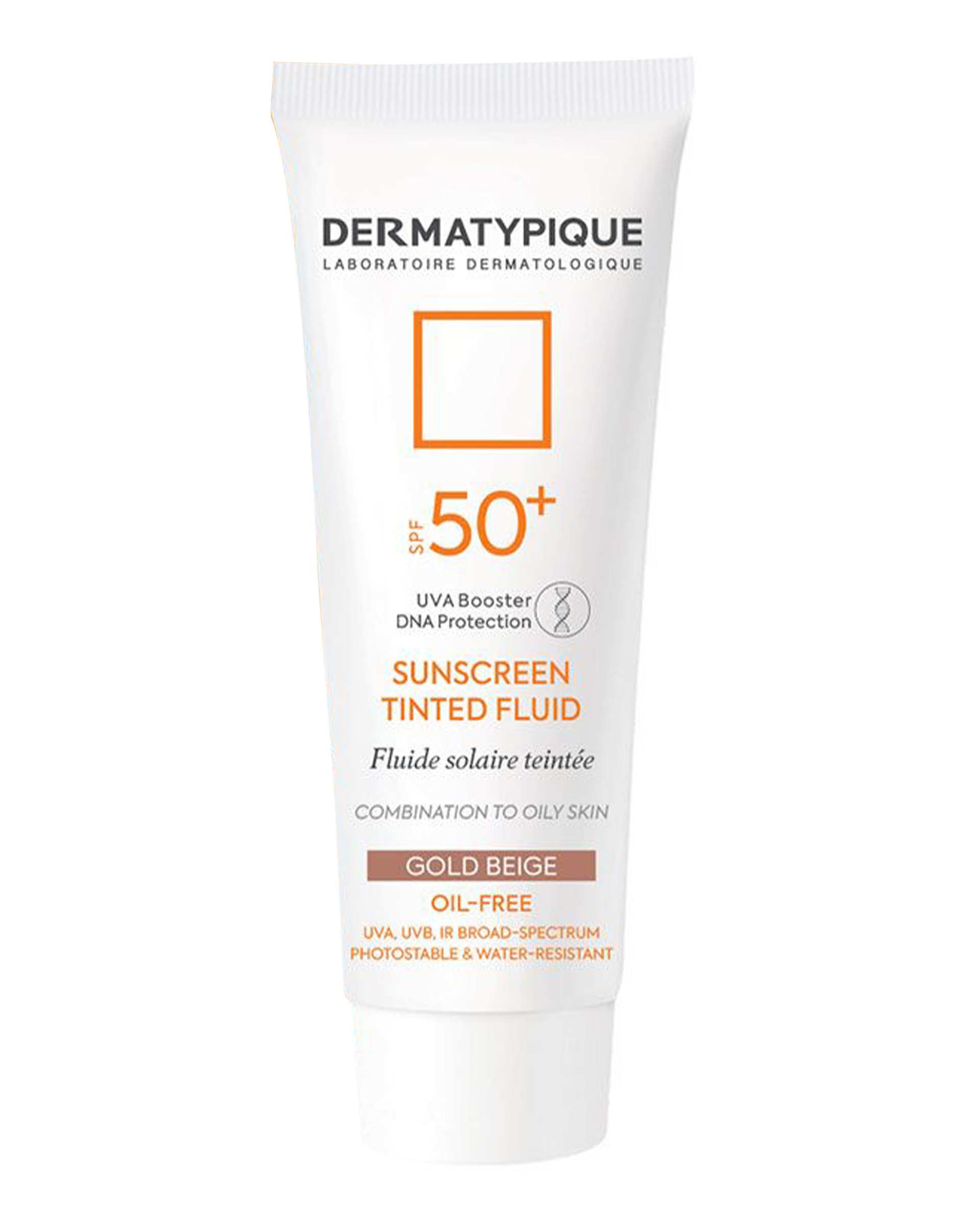 فلویید ضد آفتاب رنگی +SPF50 درماتیپیک Dermatypique مناسب پوست مختلط و چرب بژ طلایی