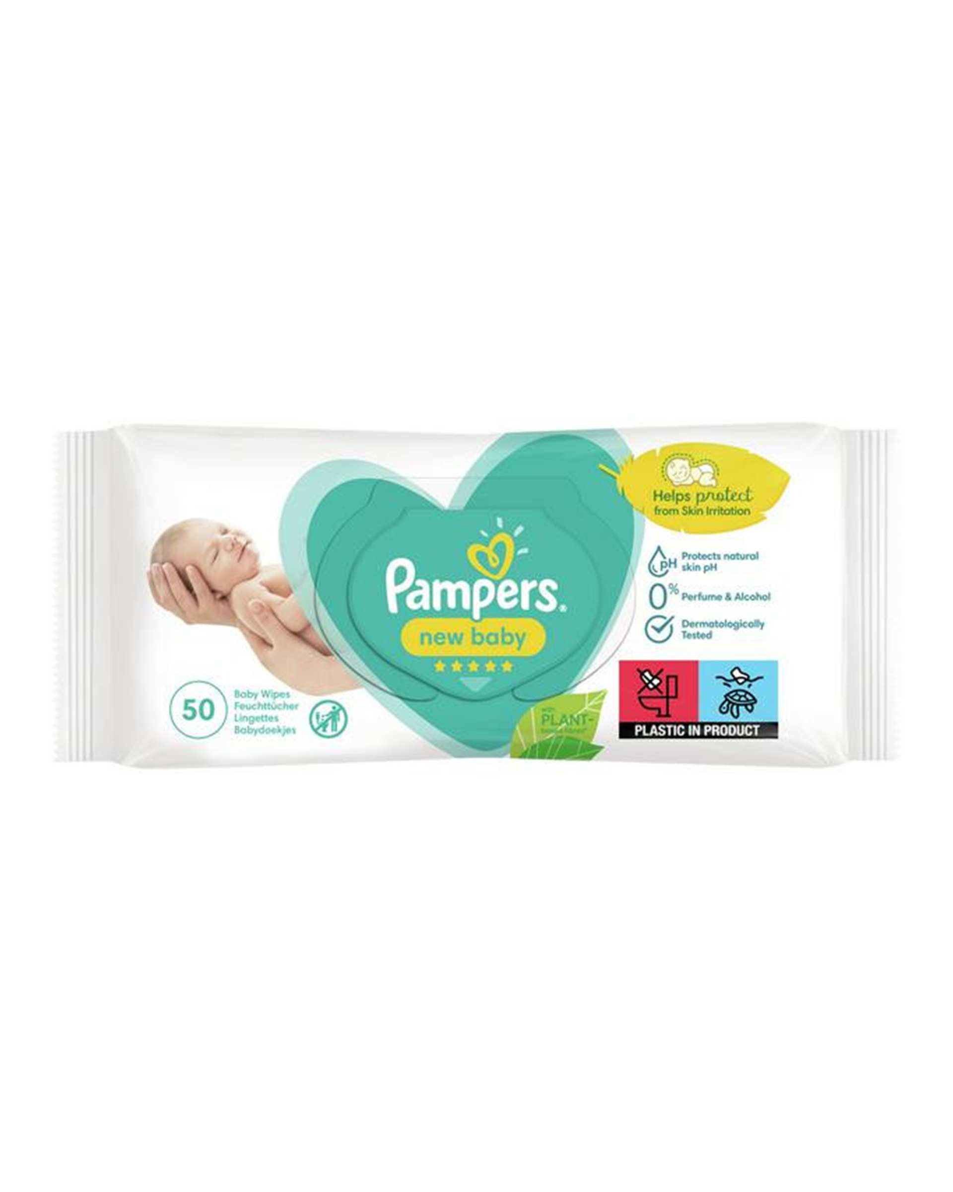 دستمال مرطوب کودک پمپرز Pampers مدل New Baby بسته 50 عددی