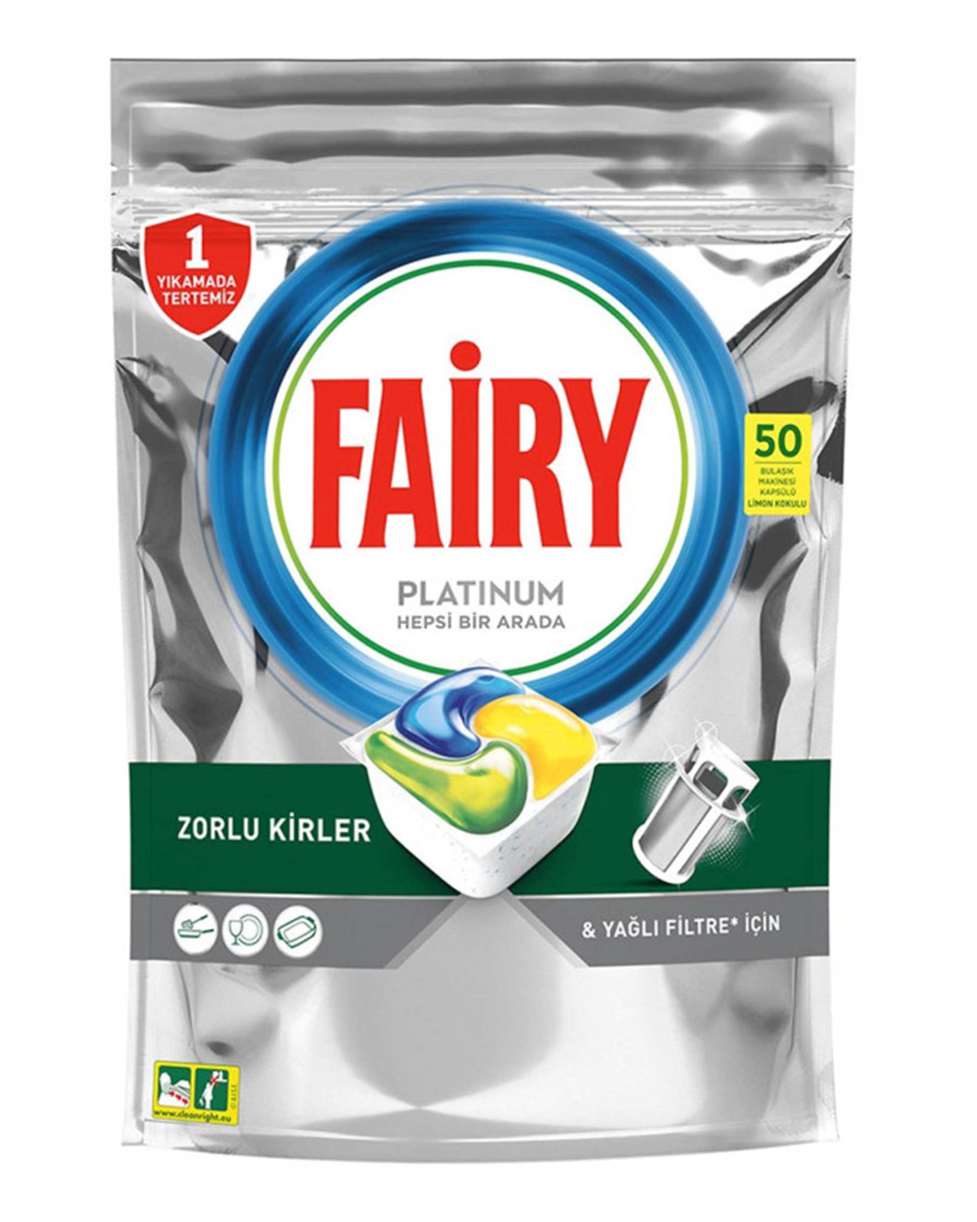 قرص ماشین ظرفشویی فیری Fairy مدل پلاتینیوم Platinum بسته 50 عددی