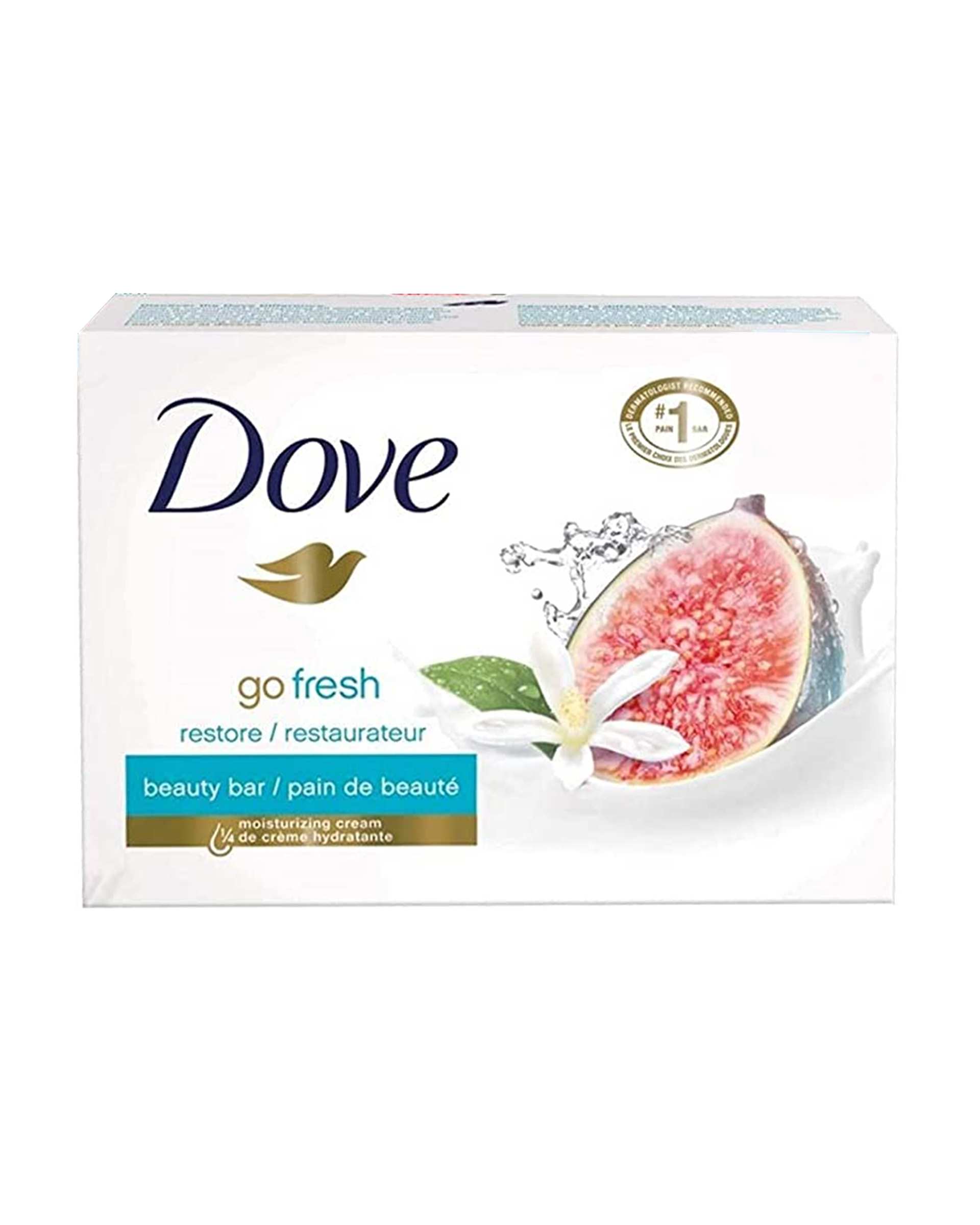 صابون بدن داو Dove مدل Restore Blue Fig رایحه انجیر آبی و شکوفه پرتقال 100گرم