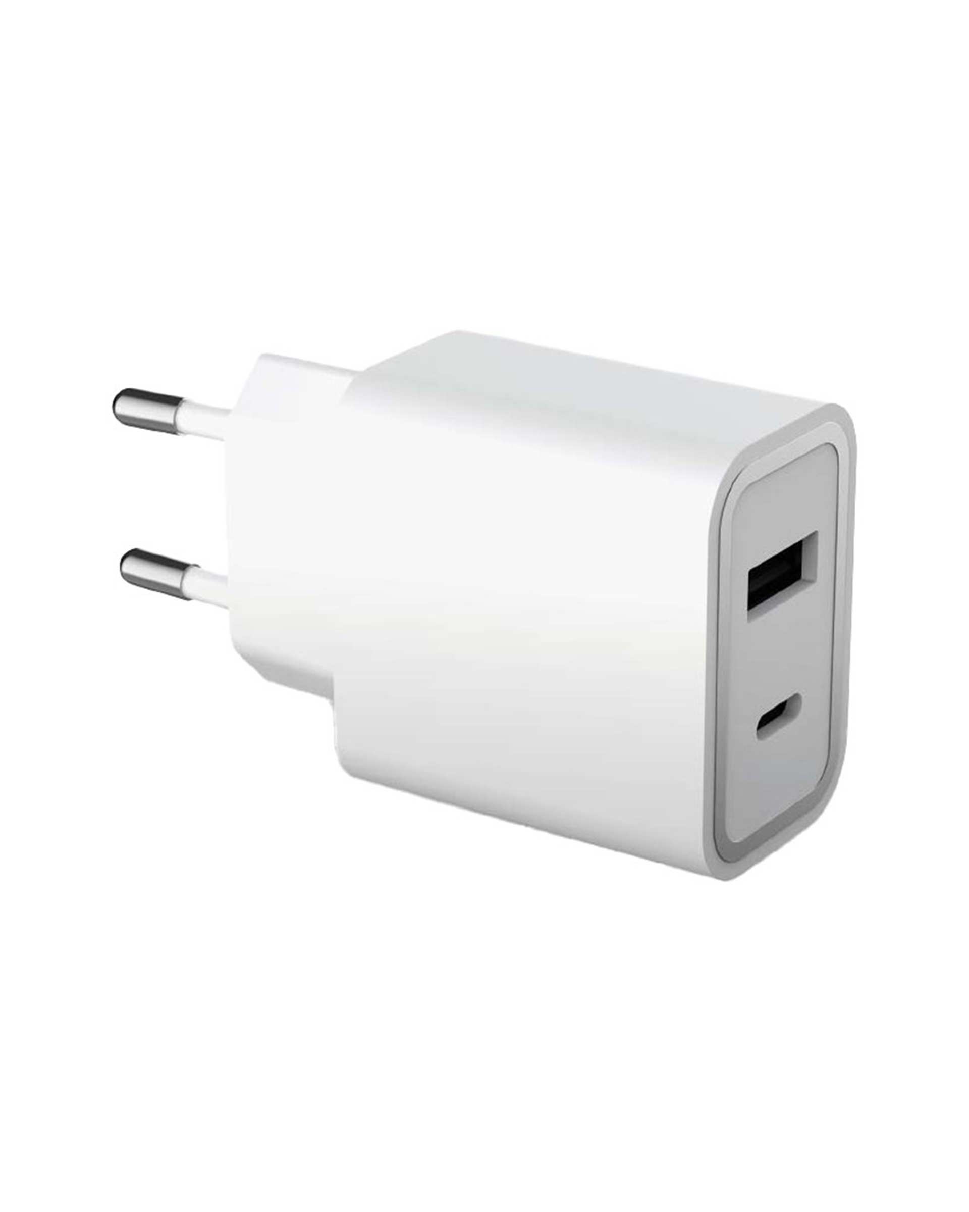 شارژر دیواری 37 وات سفید فورس Force مدل FPLICS2AC37WPDW PD با دو پورت USB-C و USB-A