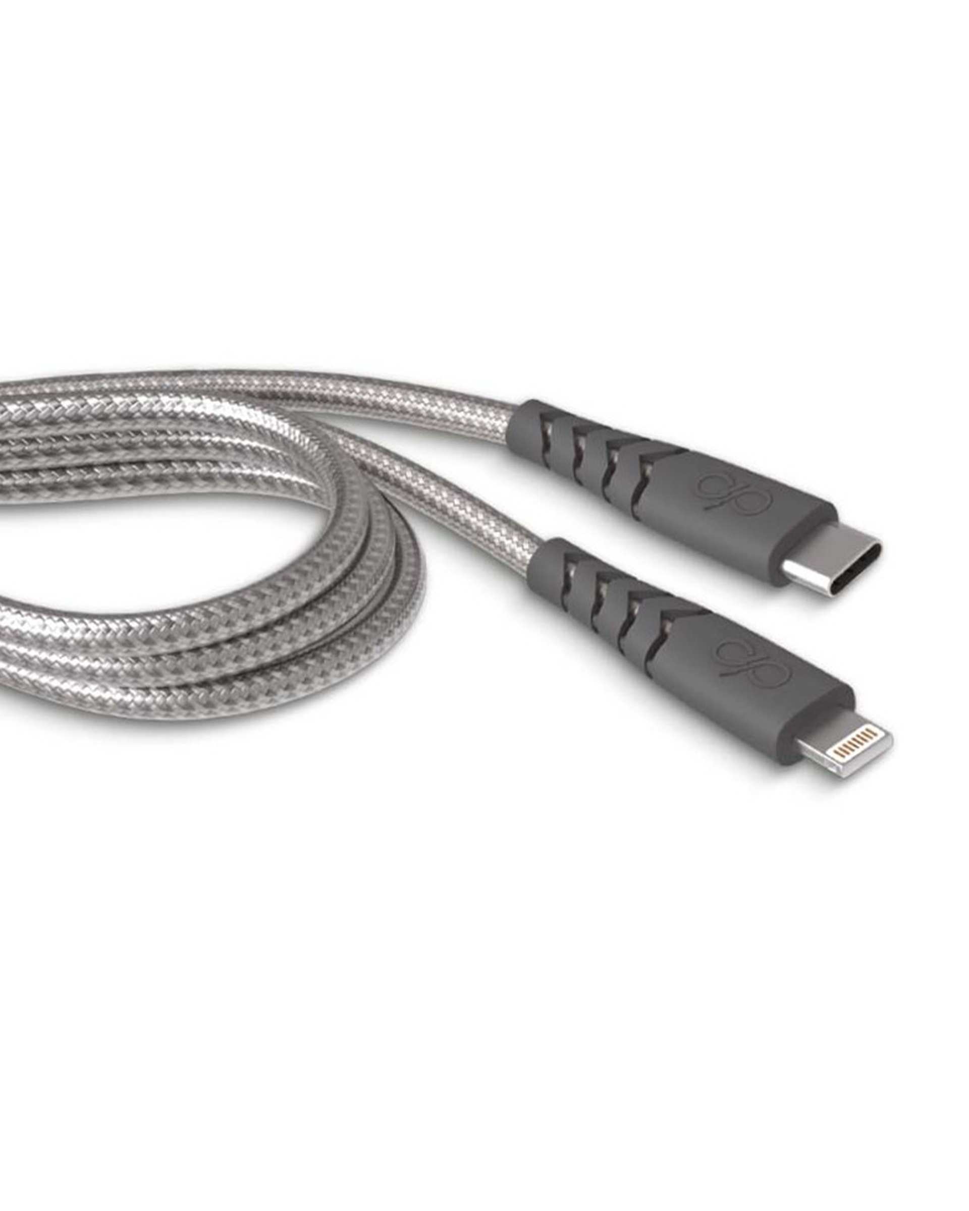 کابل تبدیل USB-C به لایتنینگ خاکستری فورس Force مدل FPCBLMFIC1.2MG Ultra-reinforced Cable طول 1.2 متر