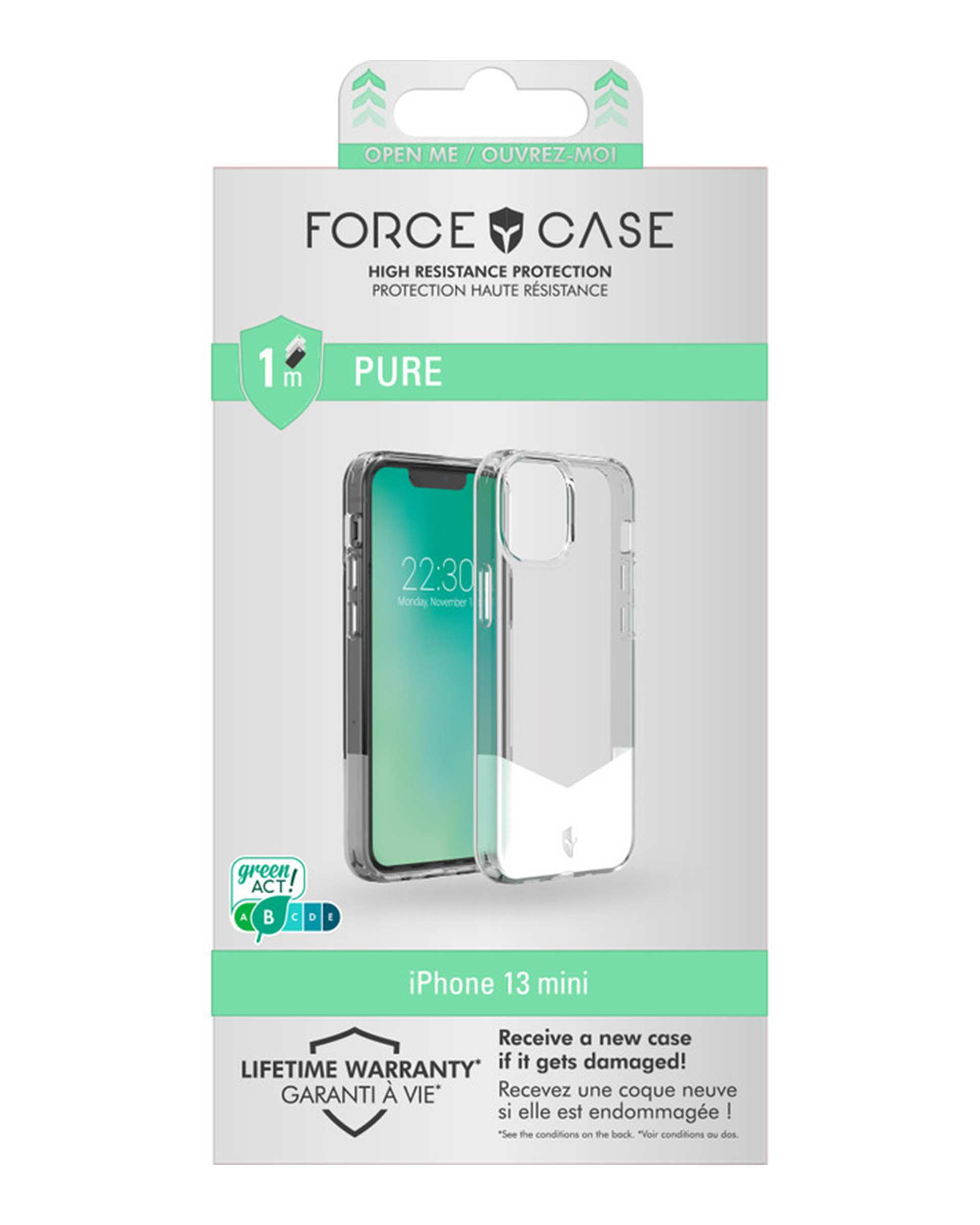 کاور فورس Force مدل FCPUREIP1354T Pure مناسب برای گوشی موبایل اپل iPhone 13 Mini