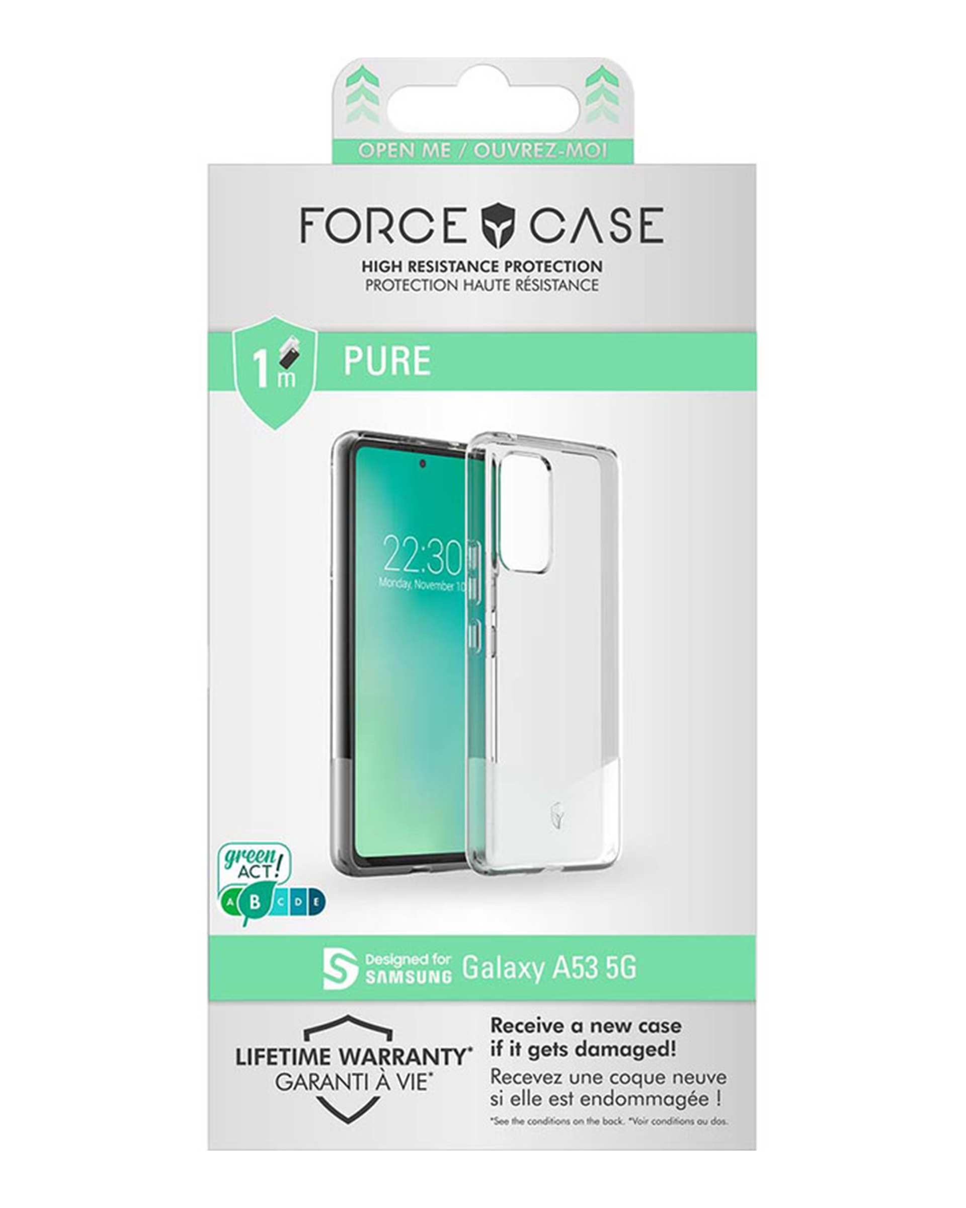 کاور فورس Force مدل FCPUREGA535GT Pure مناسب برای گوشی موبایل  سامسونگ  G A53 5G