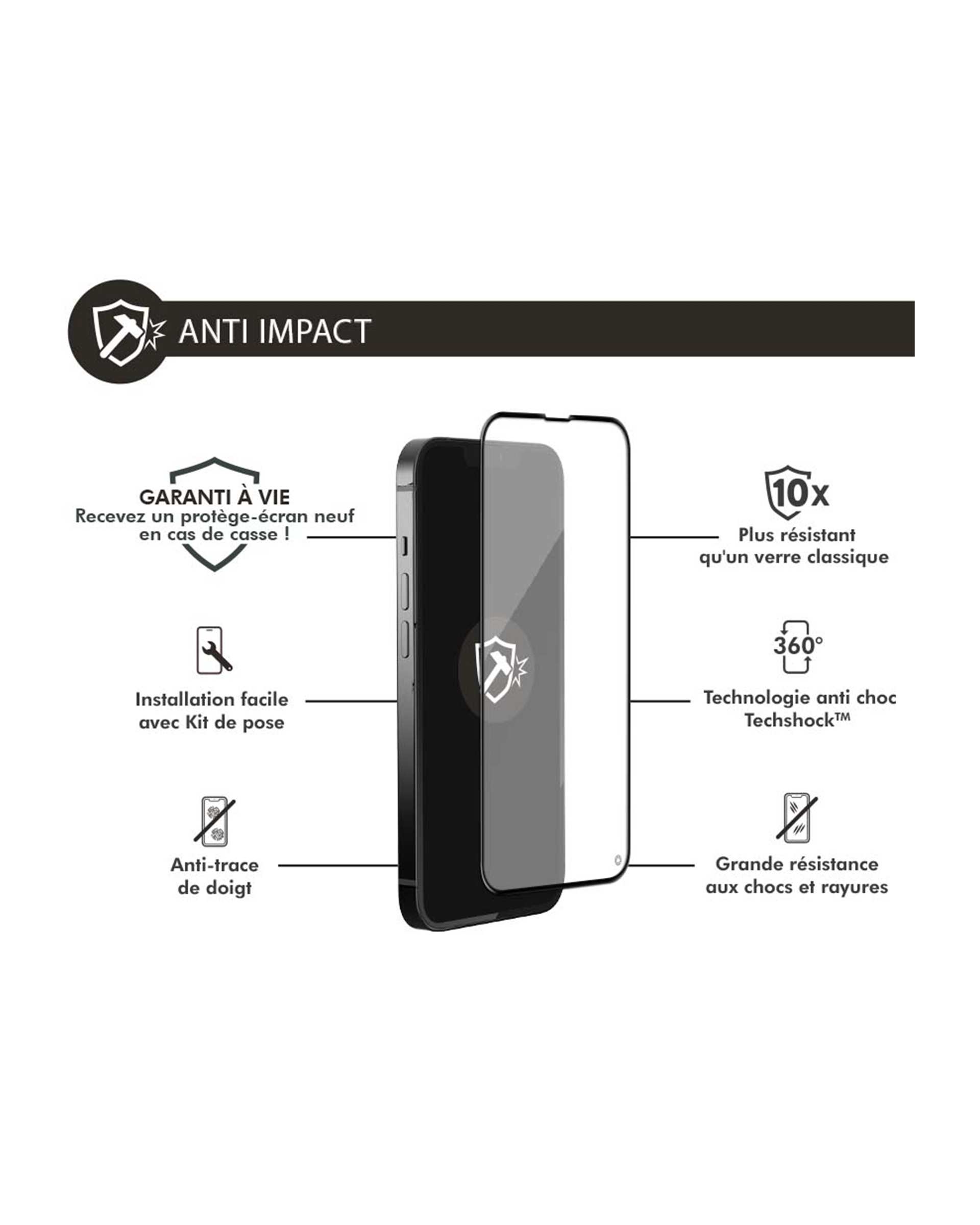 محافظ صفحه نمایش فورس Force مدل FGIP13PMIMPACT Anti Impact مناسب برای گوشی موبایل اپل iPhone 13 Pro Max / 14 Max