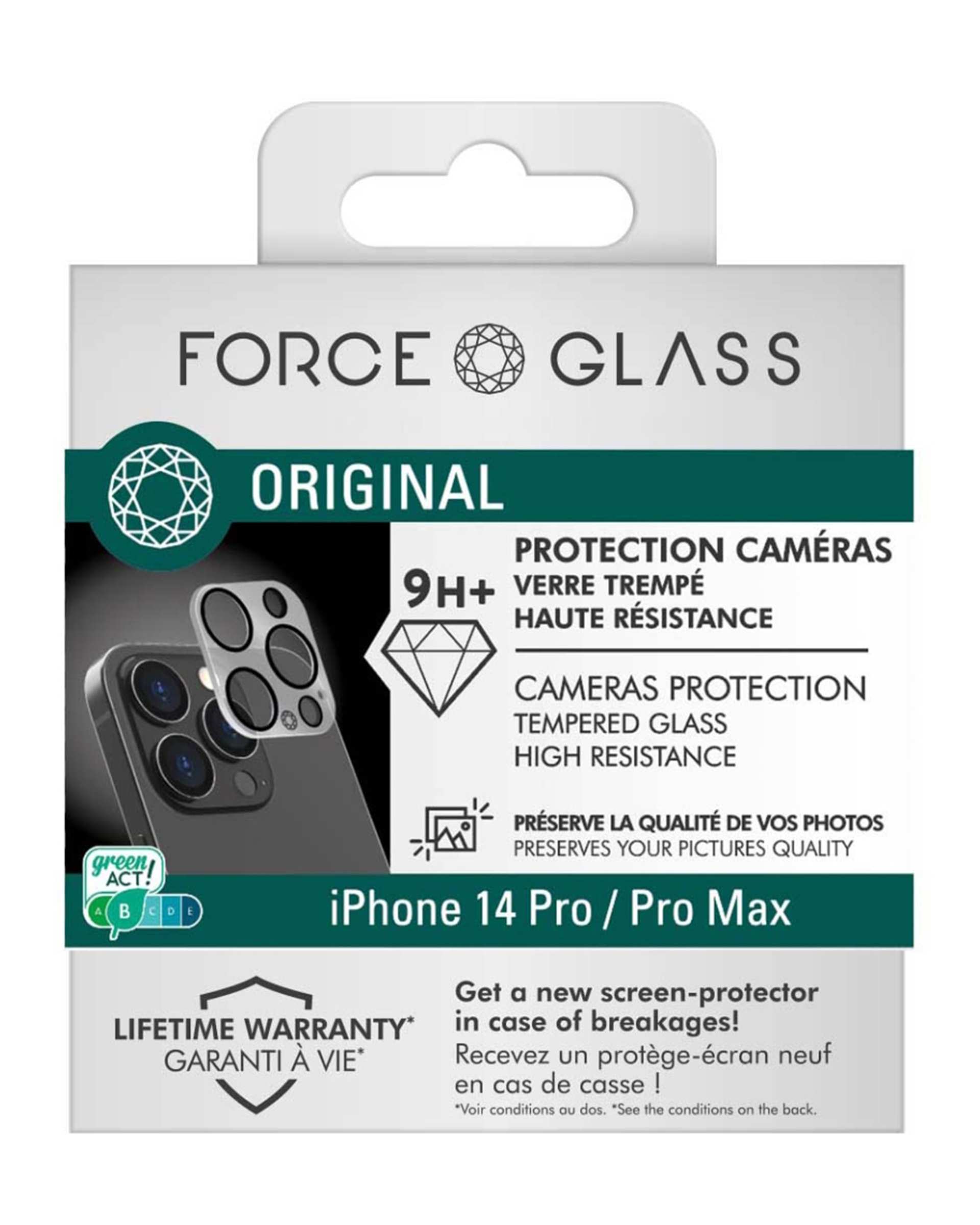 محافظ لنز دوربین فورس Force مدل FGMGCAMIP14PORIG Original Cameras مناسب برای گوشی موبایل اپل  iPhone 14 Pro / 14 Pro Max