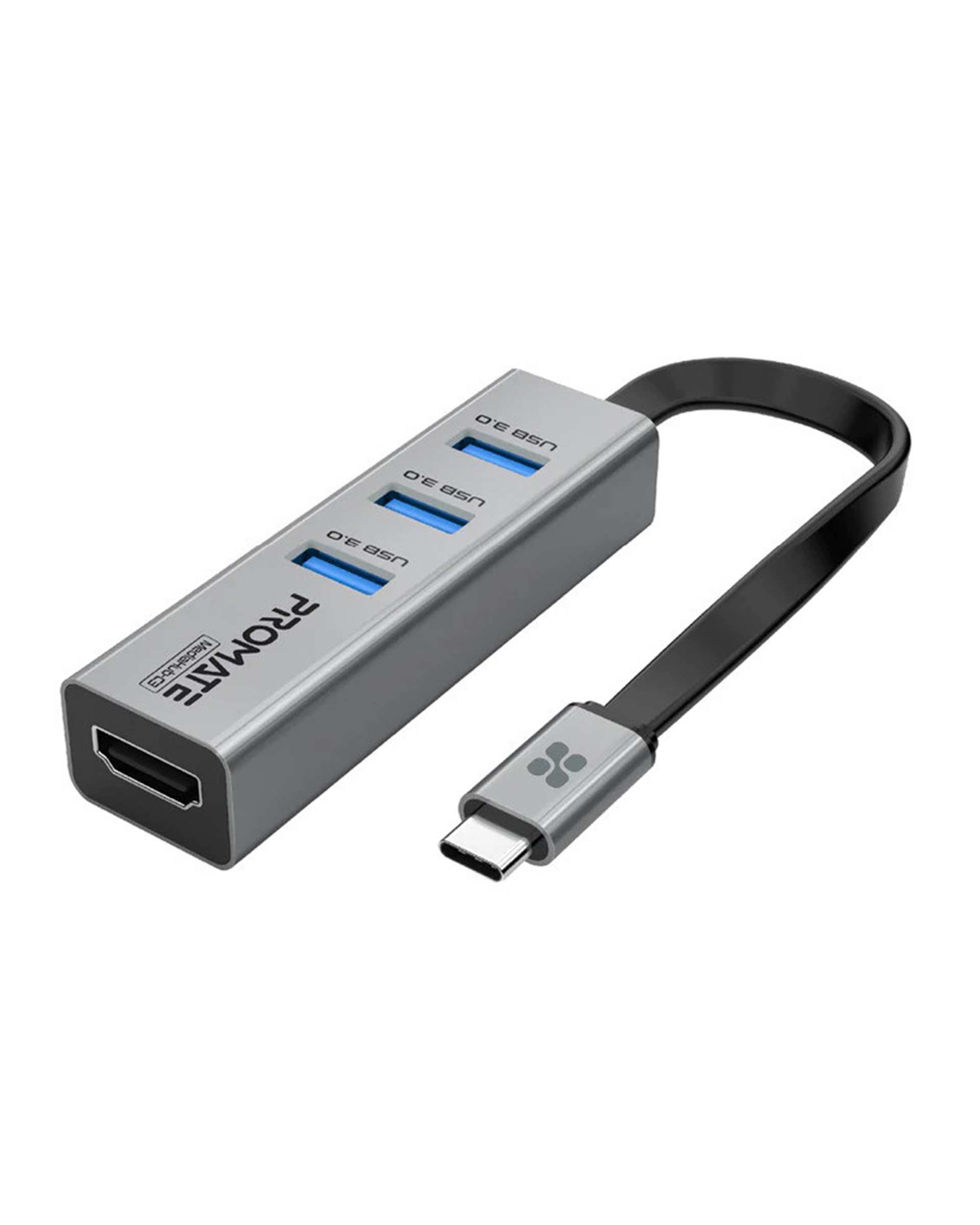 هاب 4 پورت USB-C خاکستری پرومیت Promate مدل MEDIAHUB-C3