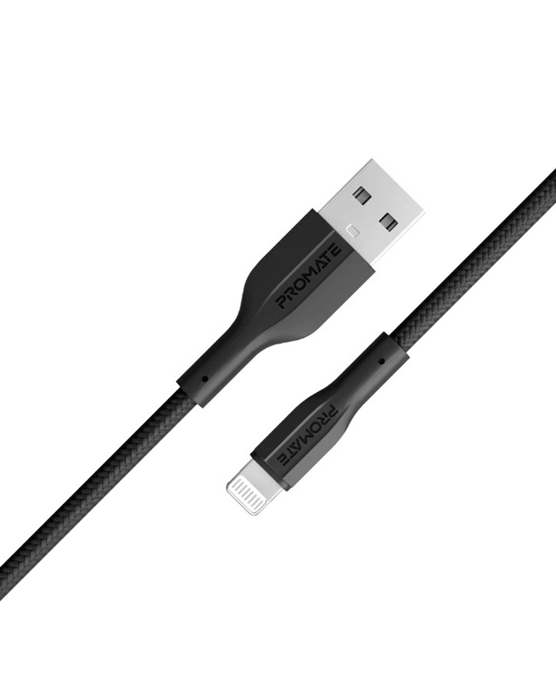 کابل تبدیل USB-A به لایتنینگ مشکی پرومیت Promate مدل XCORD-AI به طول 1 متر