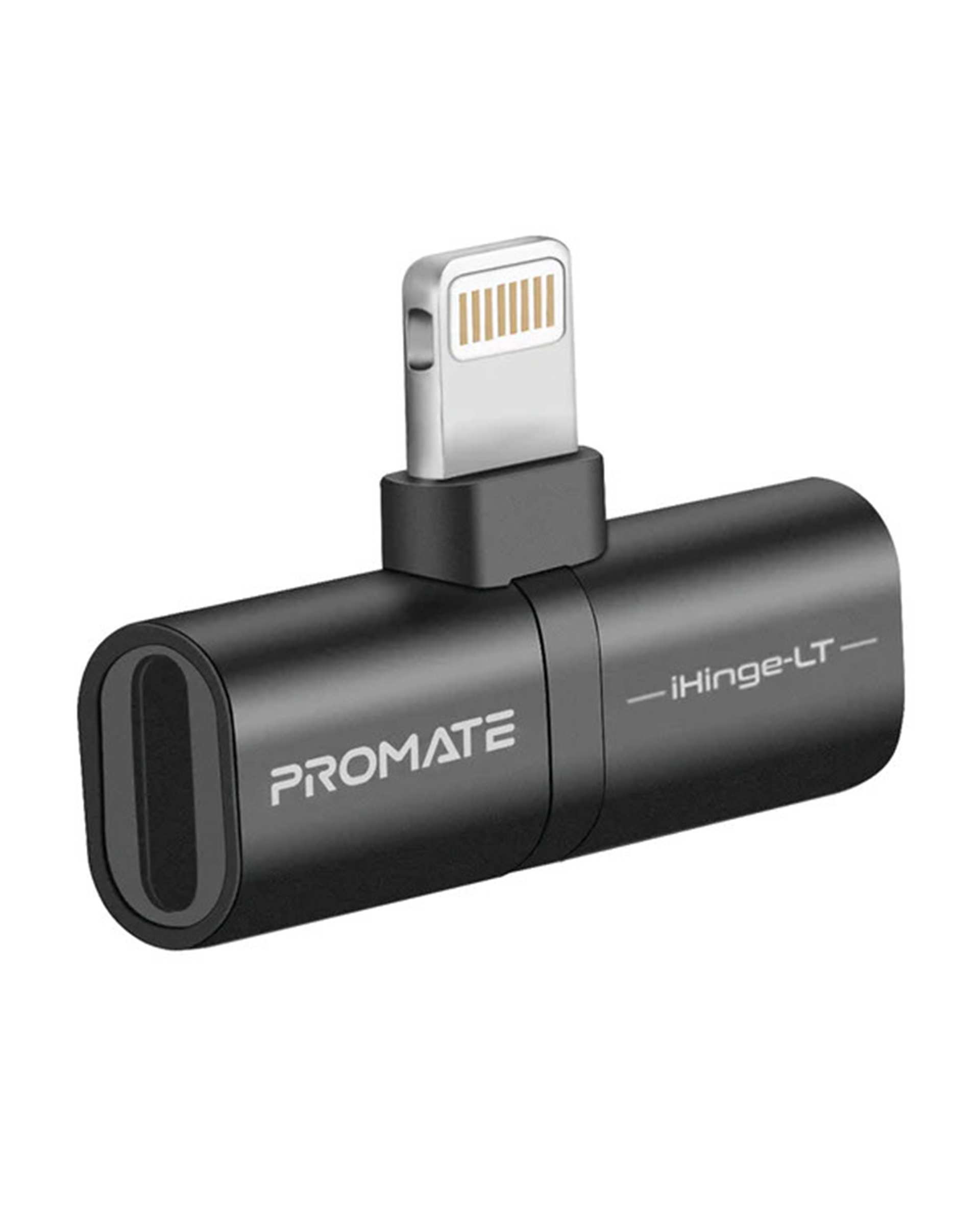 مبدل لایتنینگ 1 به 2 مشکی پرومیت Promate مدل IHINGE-LT.B