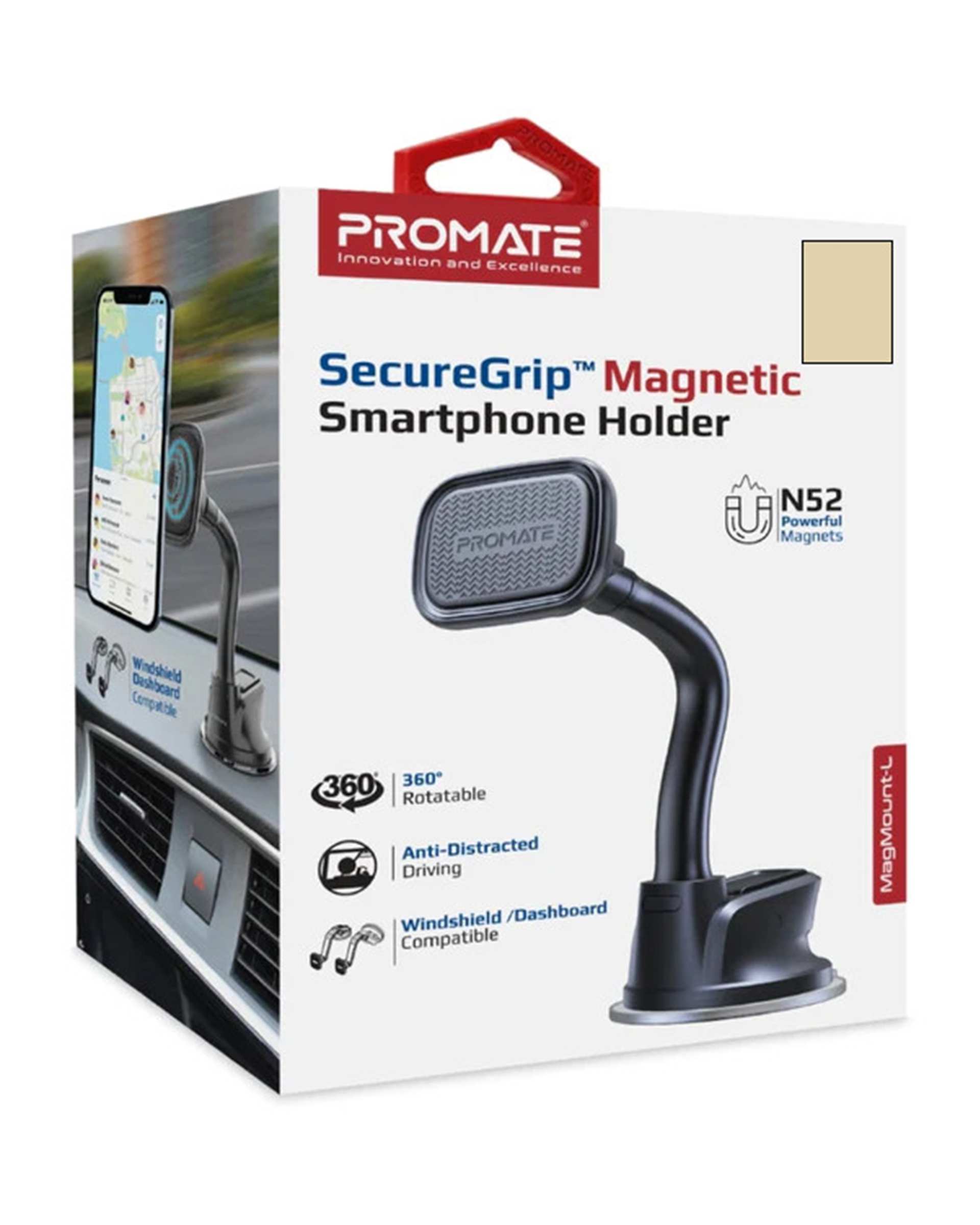 پایه نگهدارنده مغناطیسی گوشی موبایل مشکی پرومیت Promate مدل MAGMOUNT-L