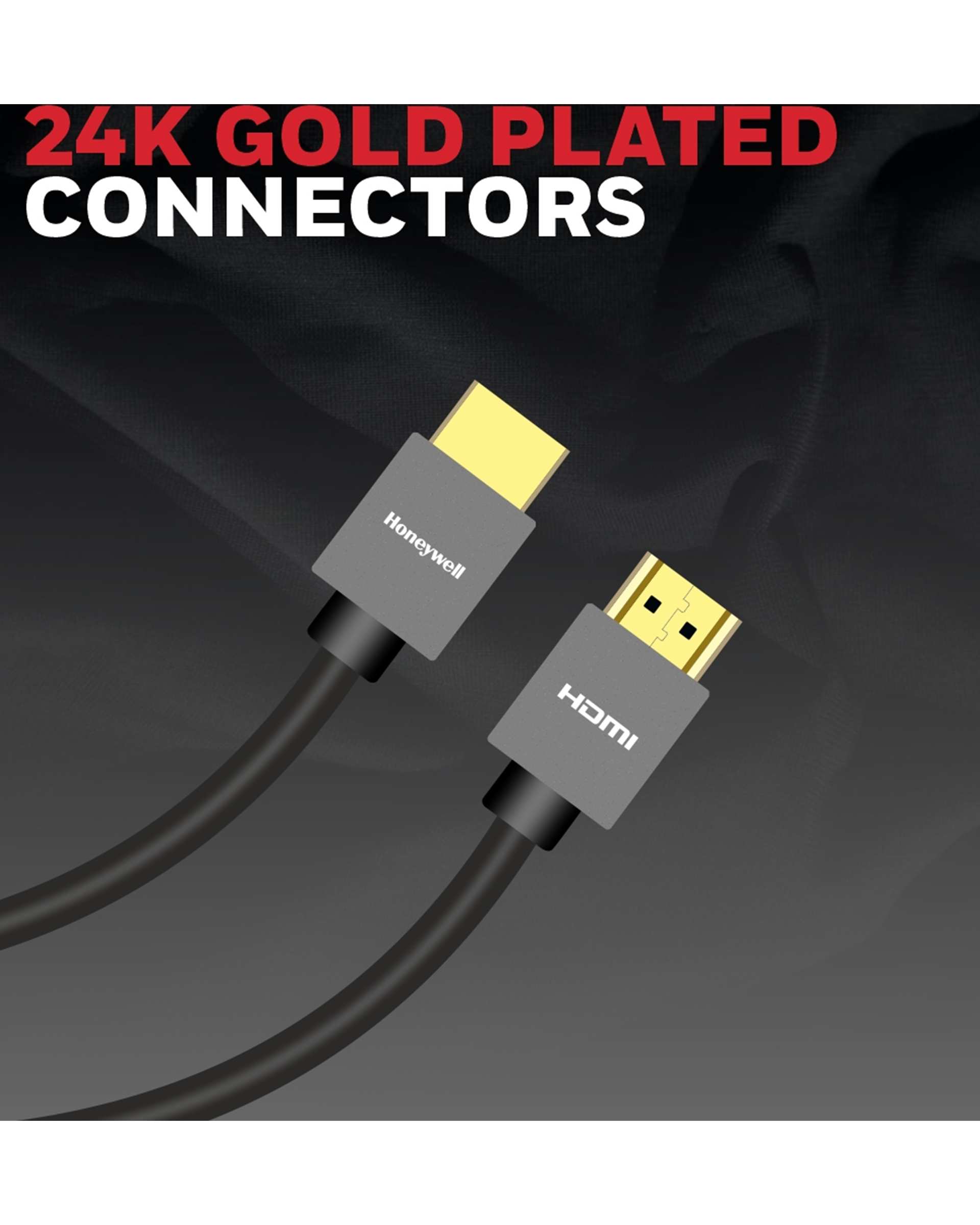 کابل HDMI 2.0 مشکی طوسی هانیول Honeywell طول 3 متر