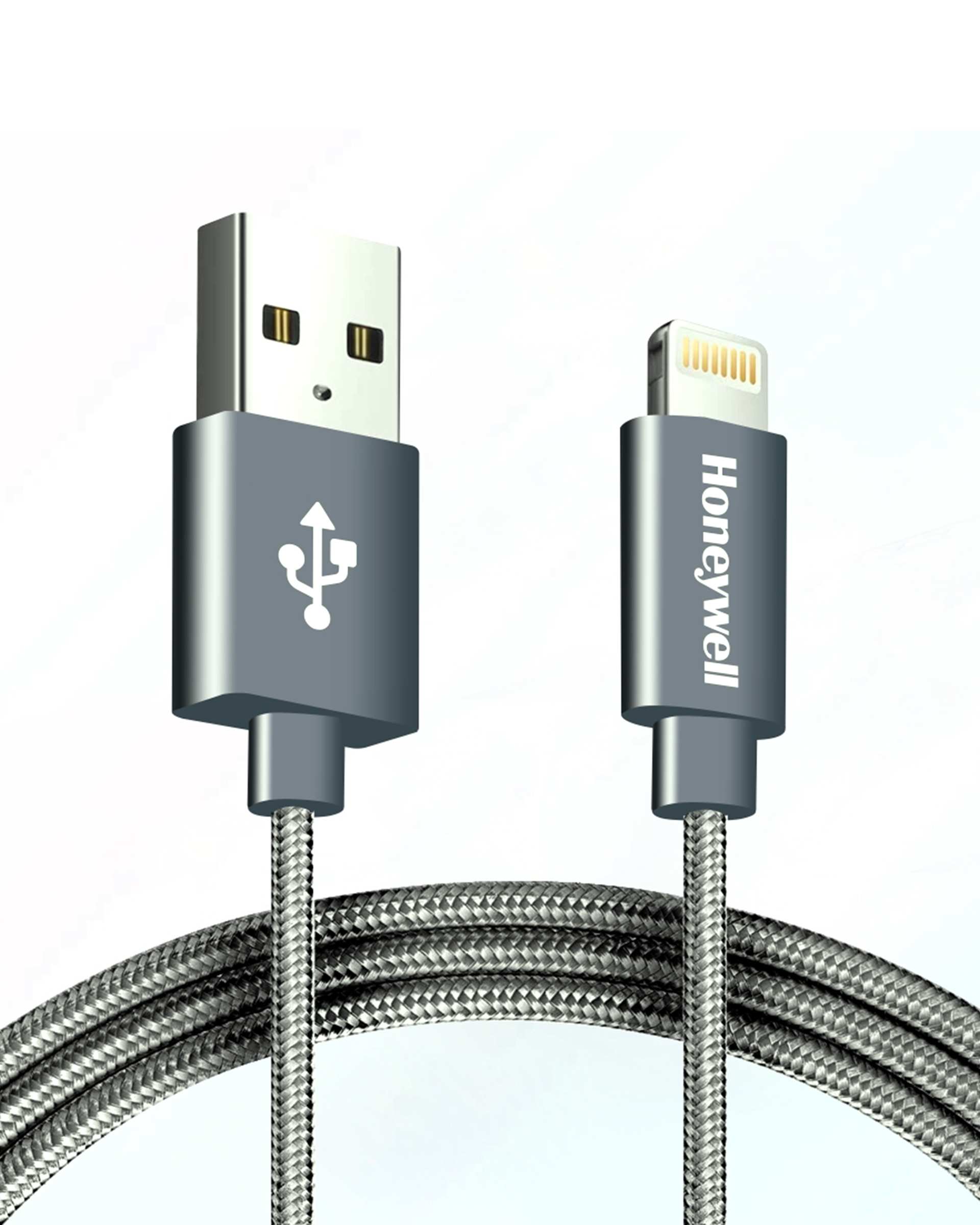 کابل تبدیل USB به لایتنینگ طوسی هانیول Honeywell طول 1.2 متر