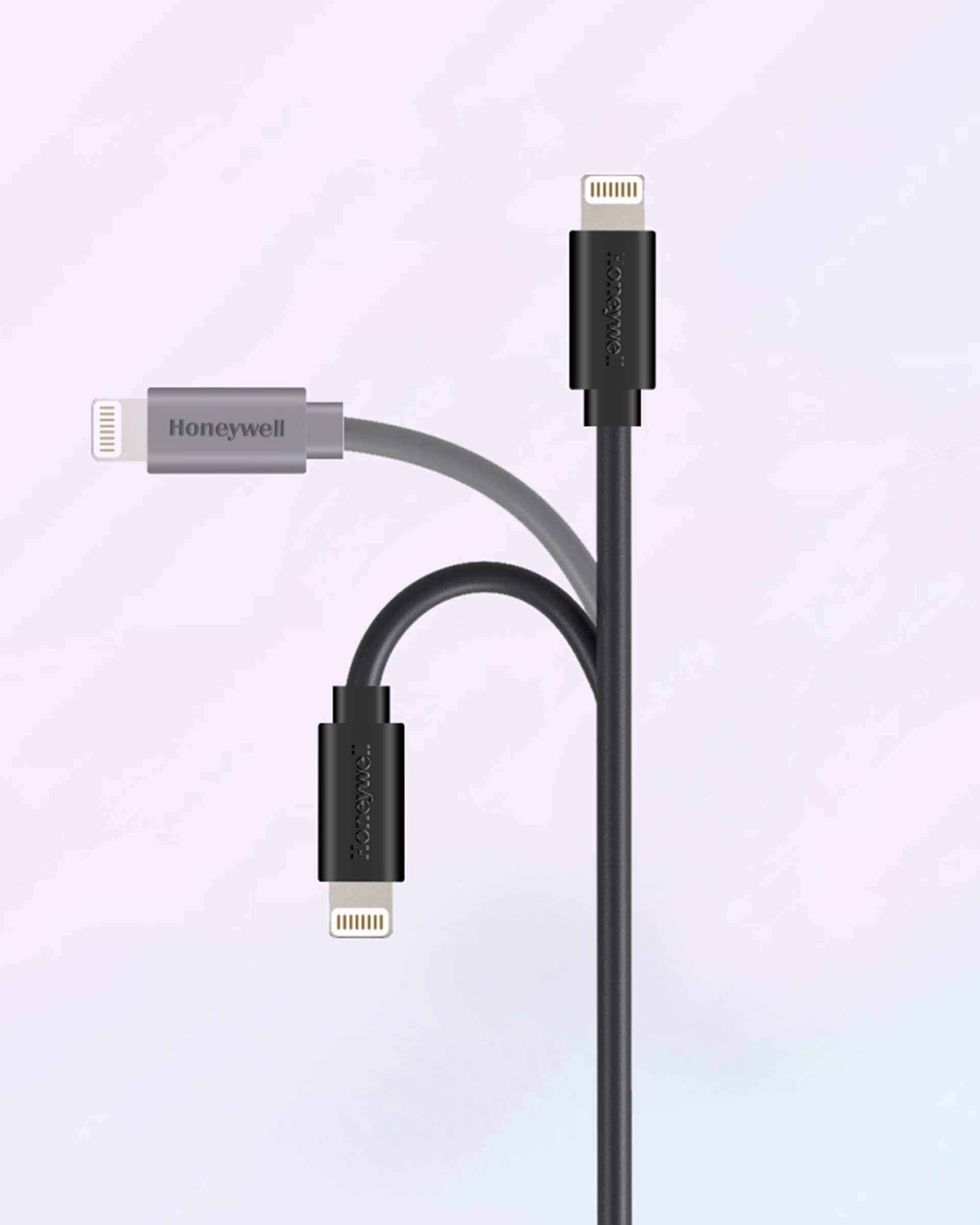 کابل تبدیل USB به لایتنینگ مشکی هانیول Honeywell طول 1.2 متر