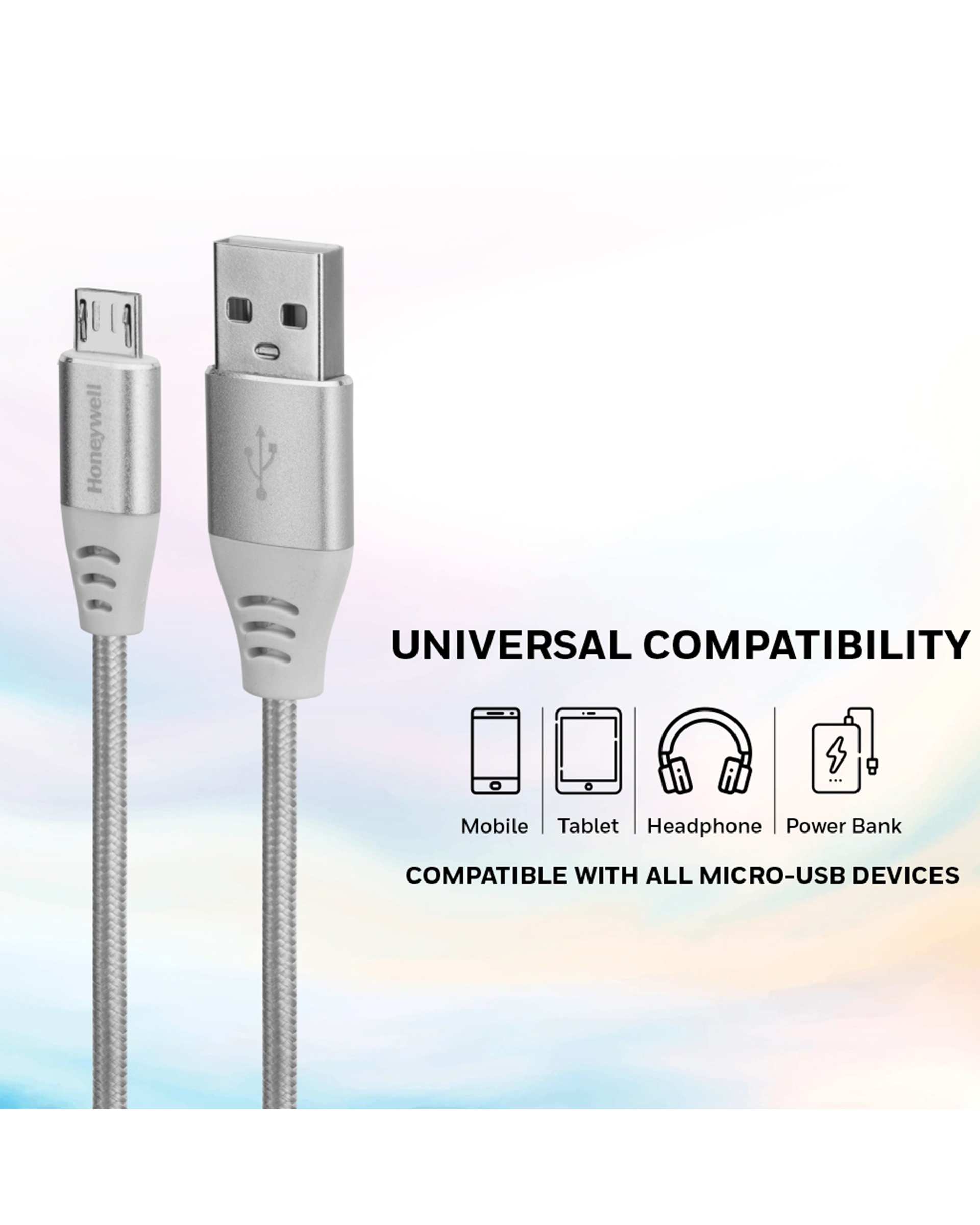 کابل تبدیل USB به MicroUSB سفید هانیول Honeywell طول 1.2 متر