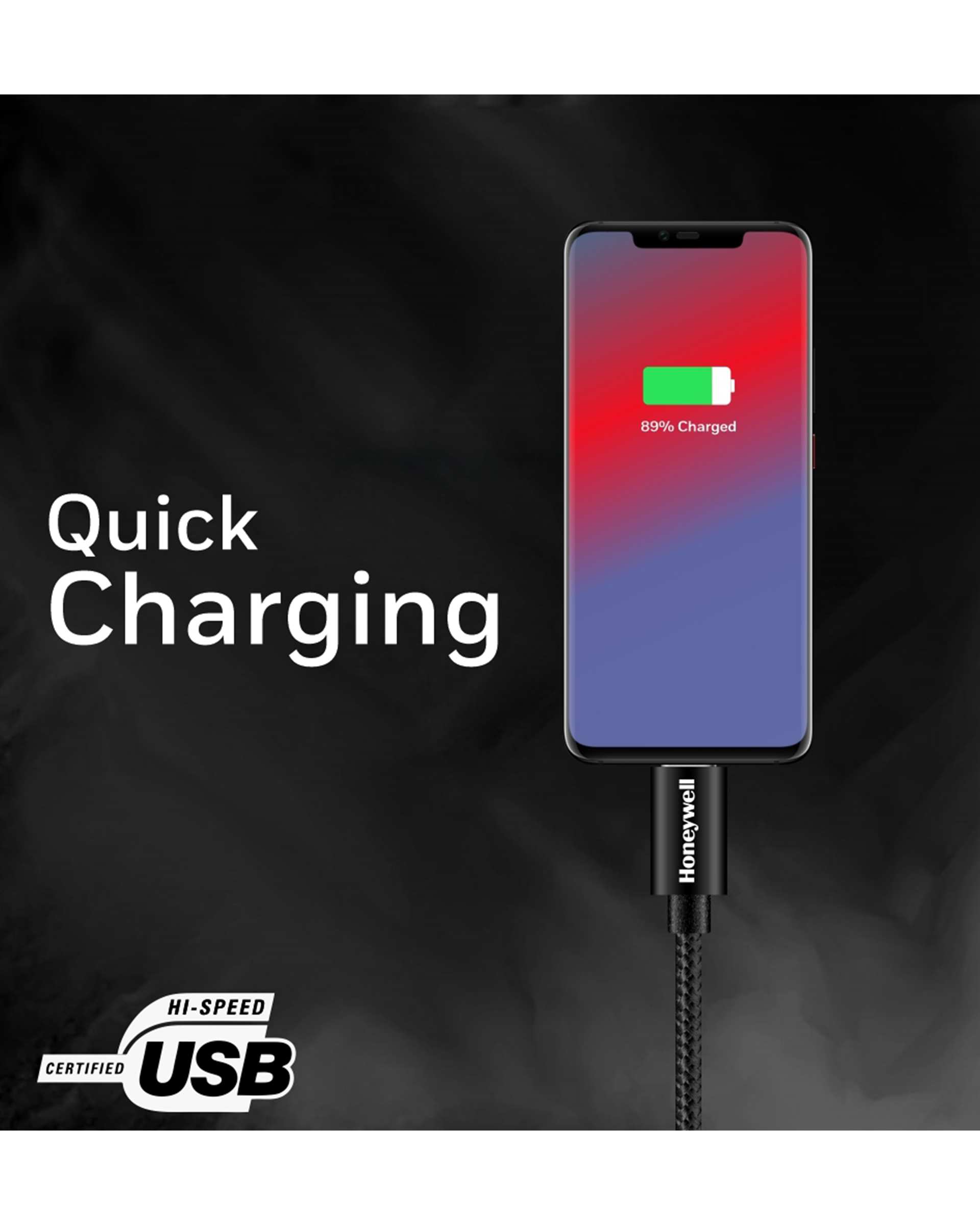 کابل USB-C 3.1 به USB-C مشکی هانیول Honeywell طول 1.2 متر