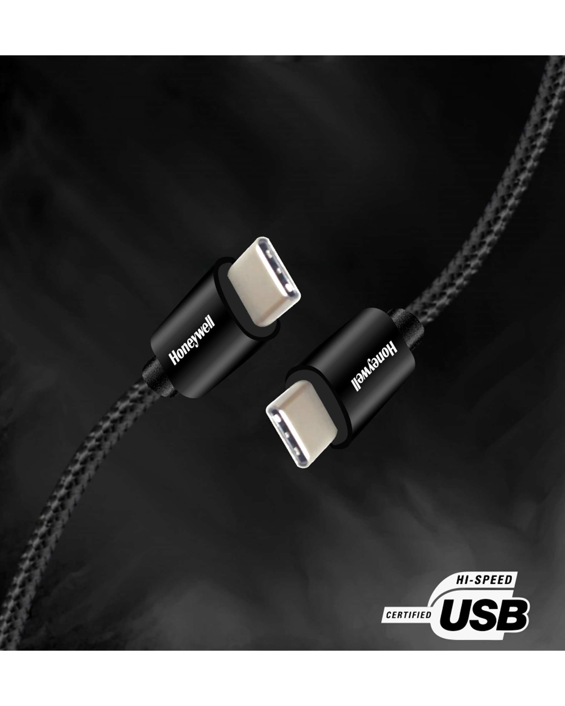 کابل USB-C 3.1 به USB-C مشکی هانیول Honeywell طول 1.2 متر