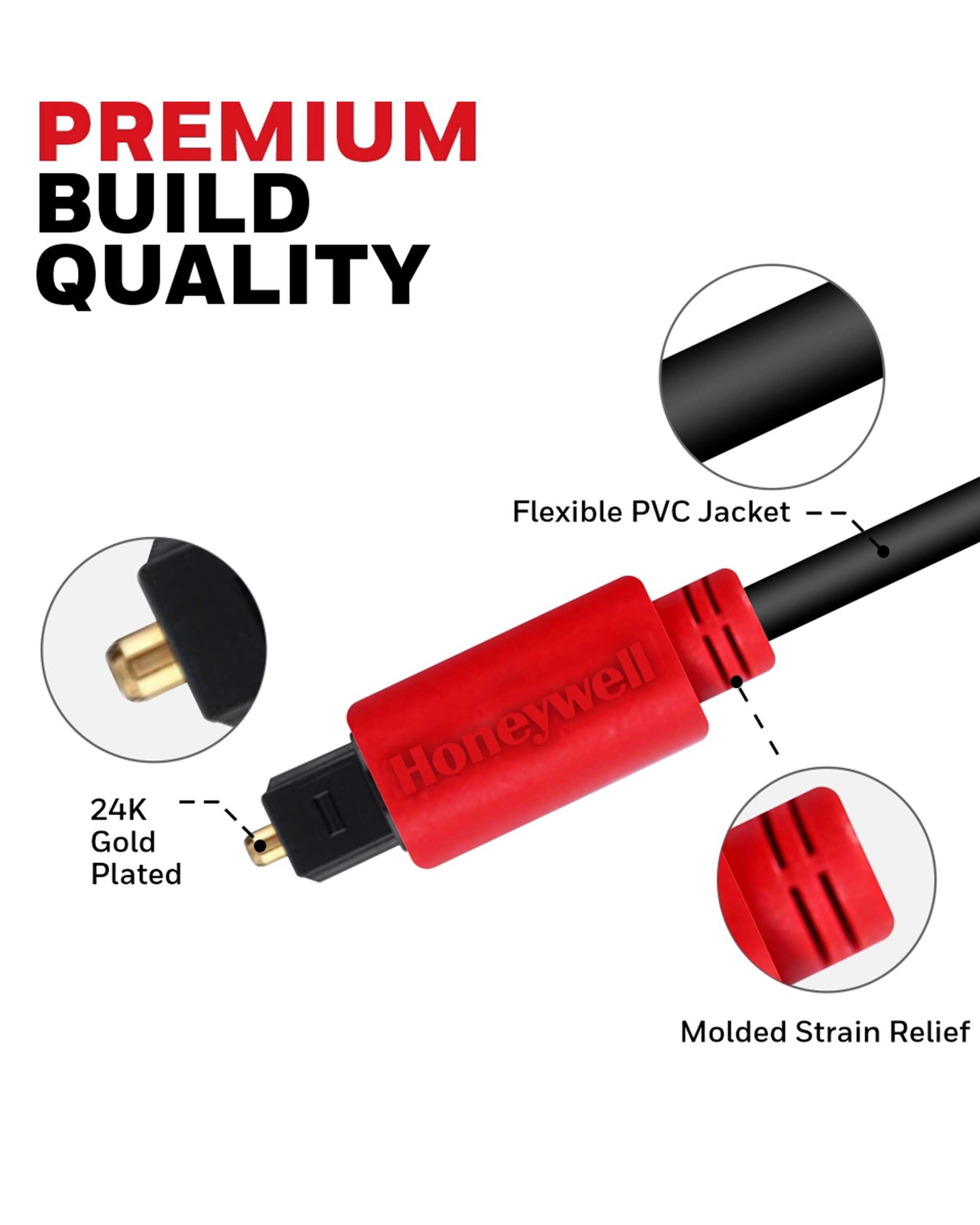 کابل اپتیکال مشکی قرمز هانیول Honeywell طول 2 متر