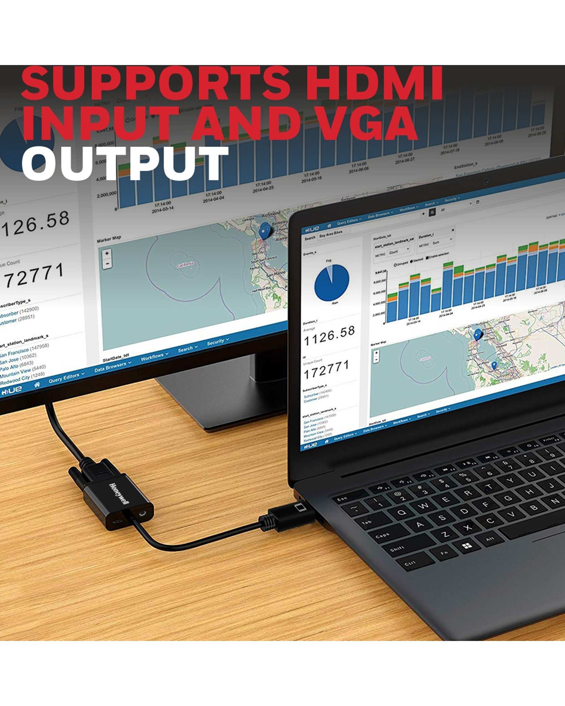 مبدل HDMI به VGA مشکی هانیول Honeywell مدل HC000001