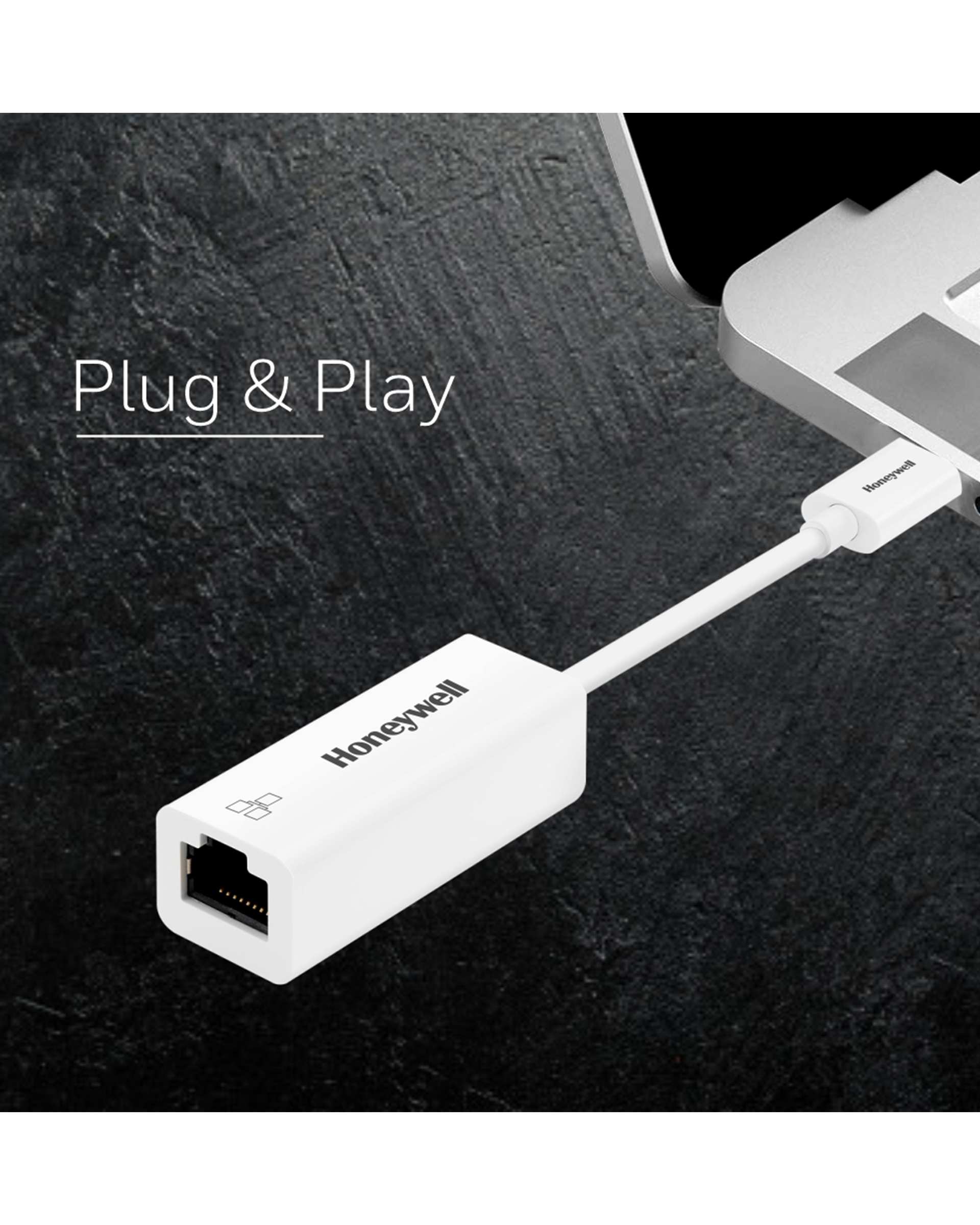 مبدل USB-C به اترنت سفید هانیول Honeywell مدل HC000007