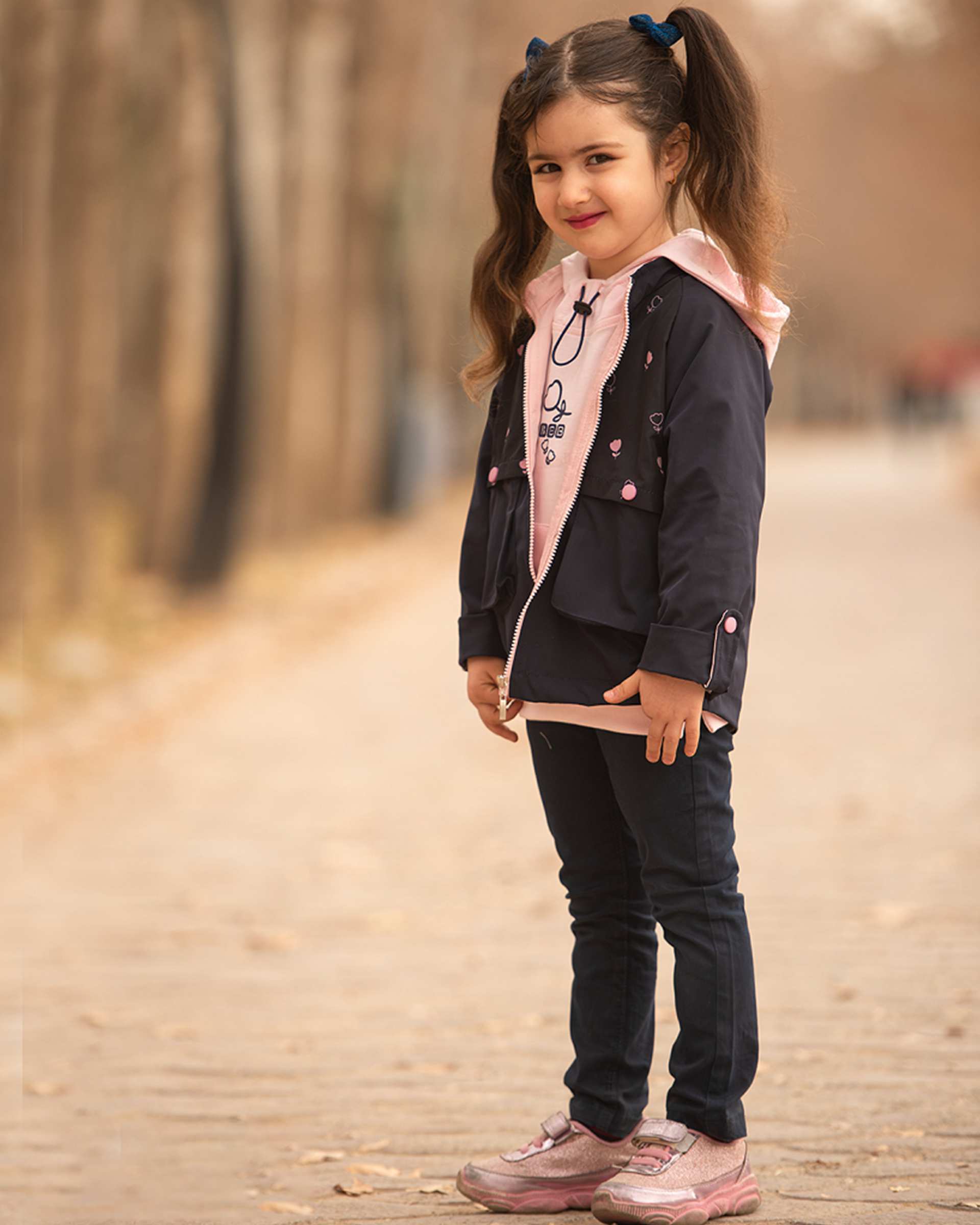 ست هودی و سویشرت دخترانه صورتی برشاد Bershad مدل N405