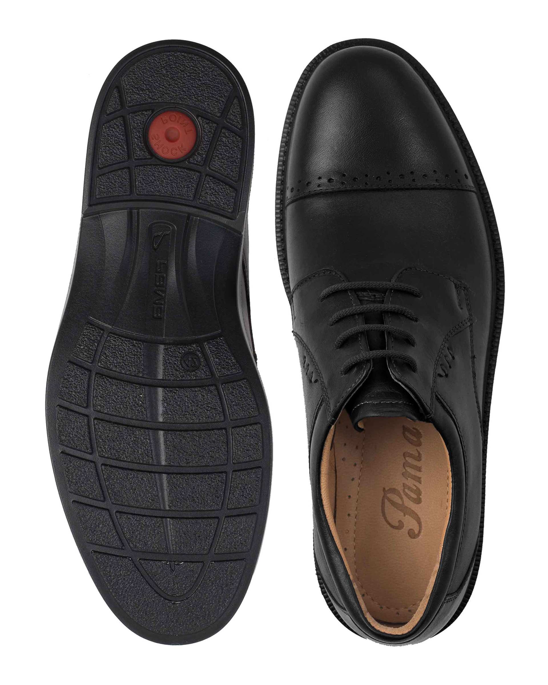 کفش چرم مردانه رسمی مشکی پاما Pama مدل K0318