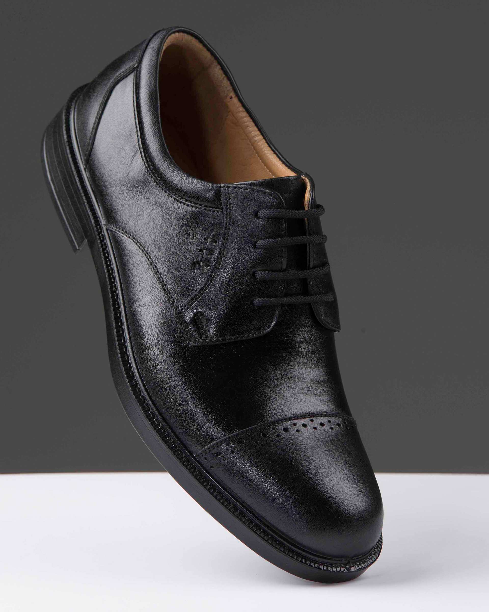 کفش چرم مردانه رسمی مشکی پاما Pama مدل K0318