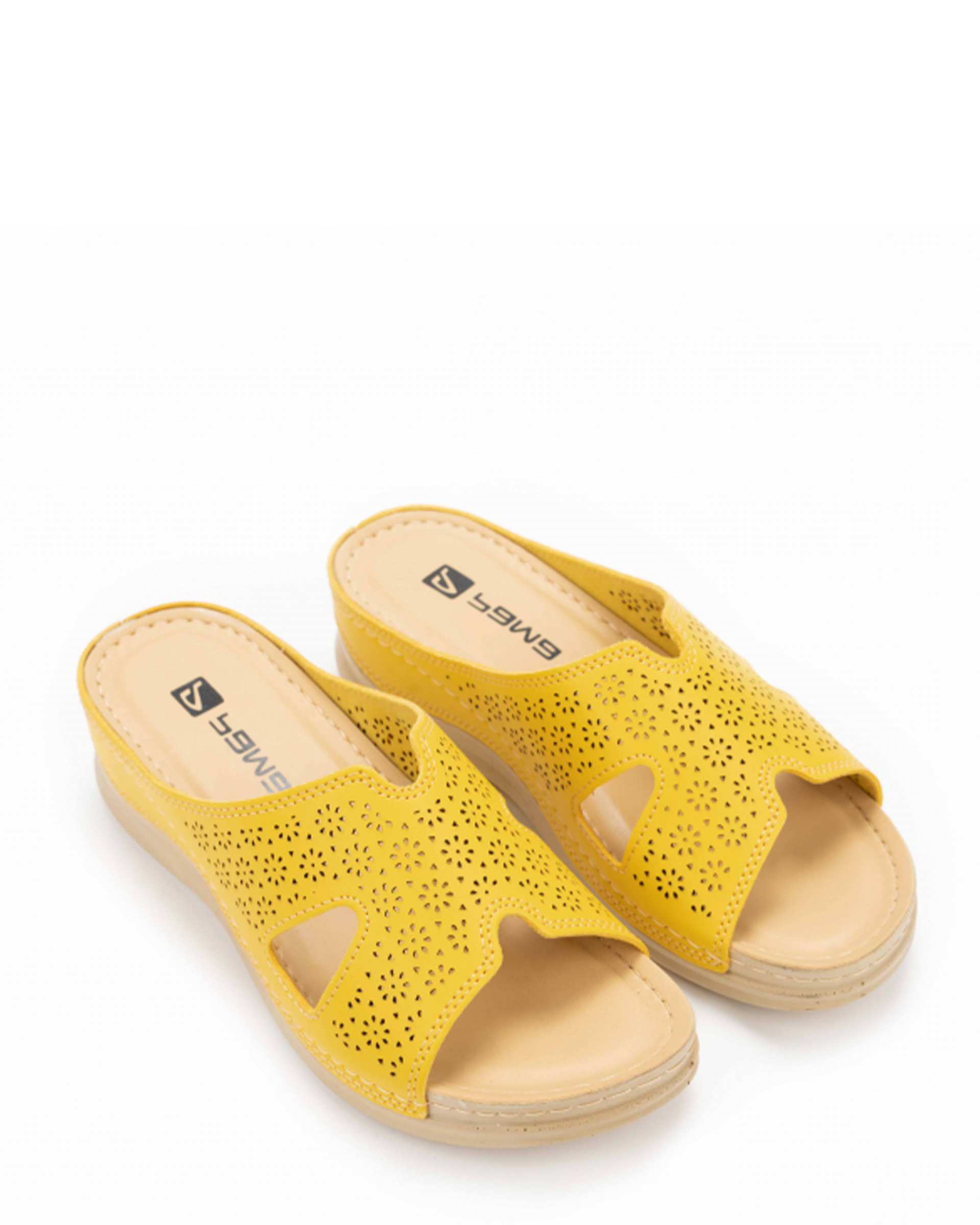 دمپایی زنانه دیبا زرد پاما Pama مدل HZDBA