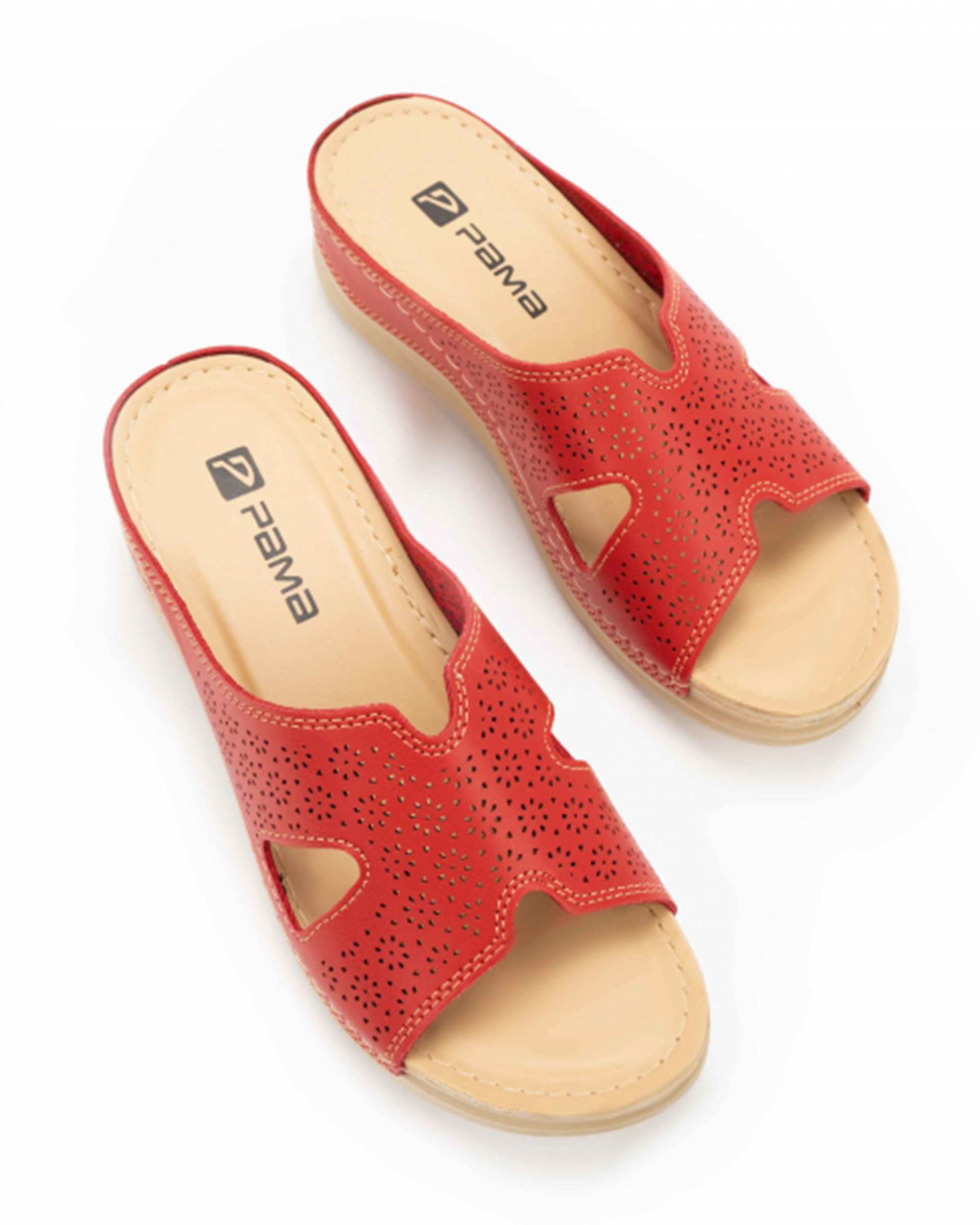 دمپایی زنانه دیبا قرمز پاما Pama مدل HZDBA