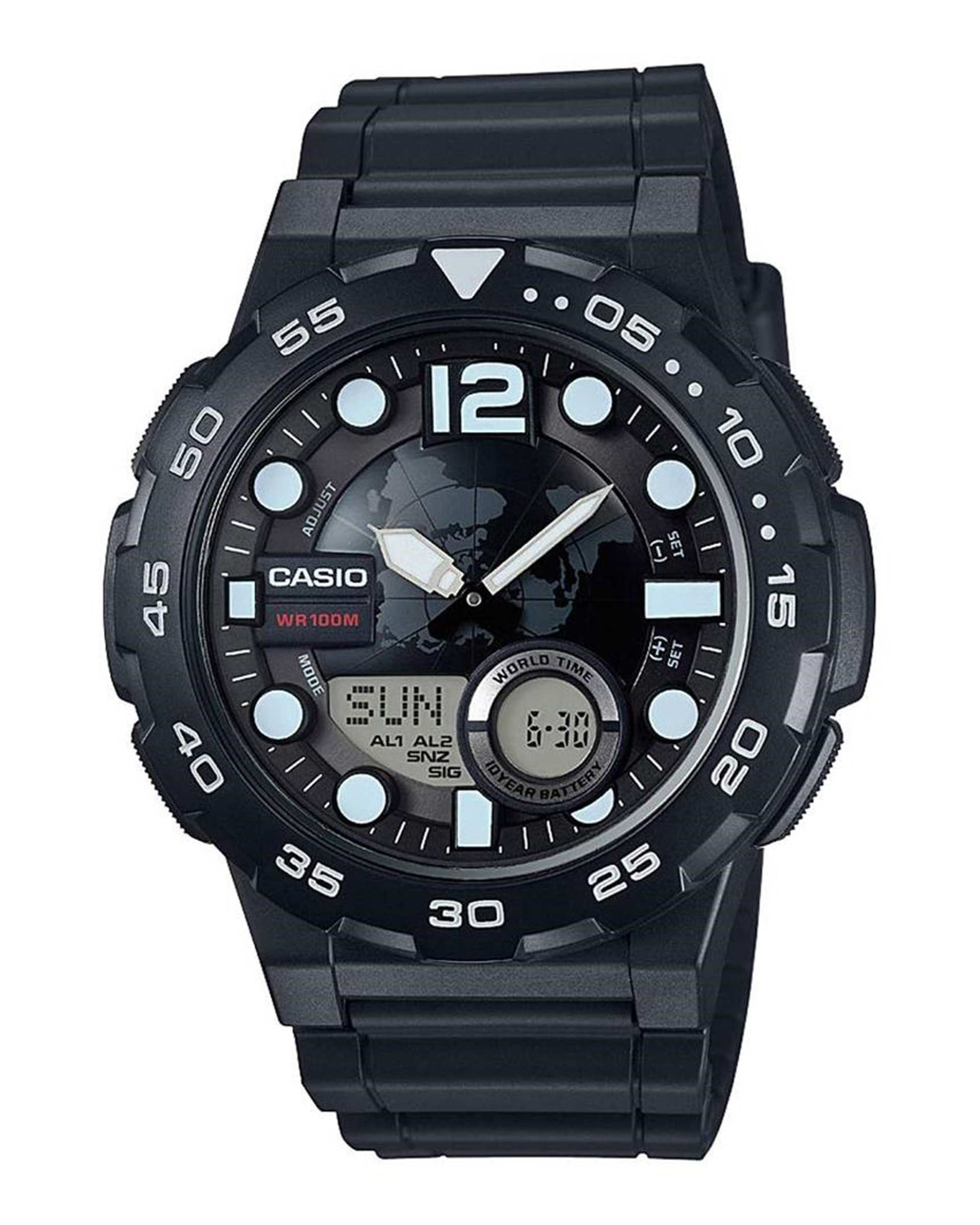 ساعت مچی مردانه عقربه ای و دیجیتال کاسیو Casio مدل AEQ-100W-1A