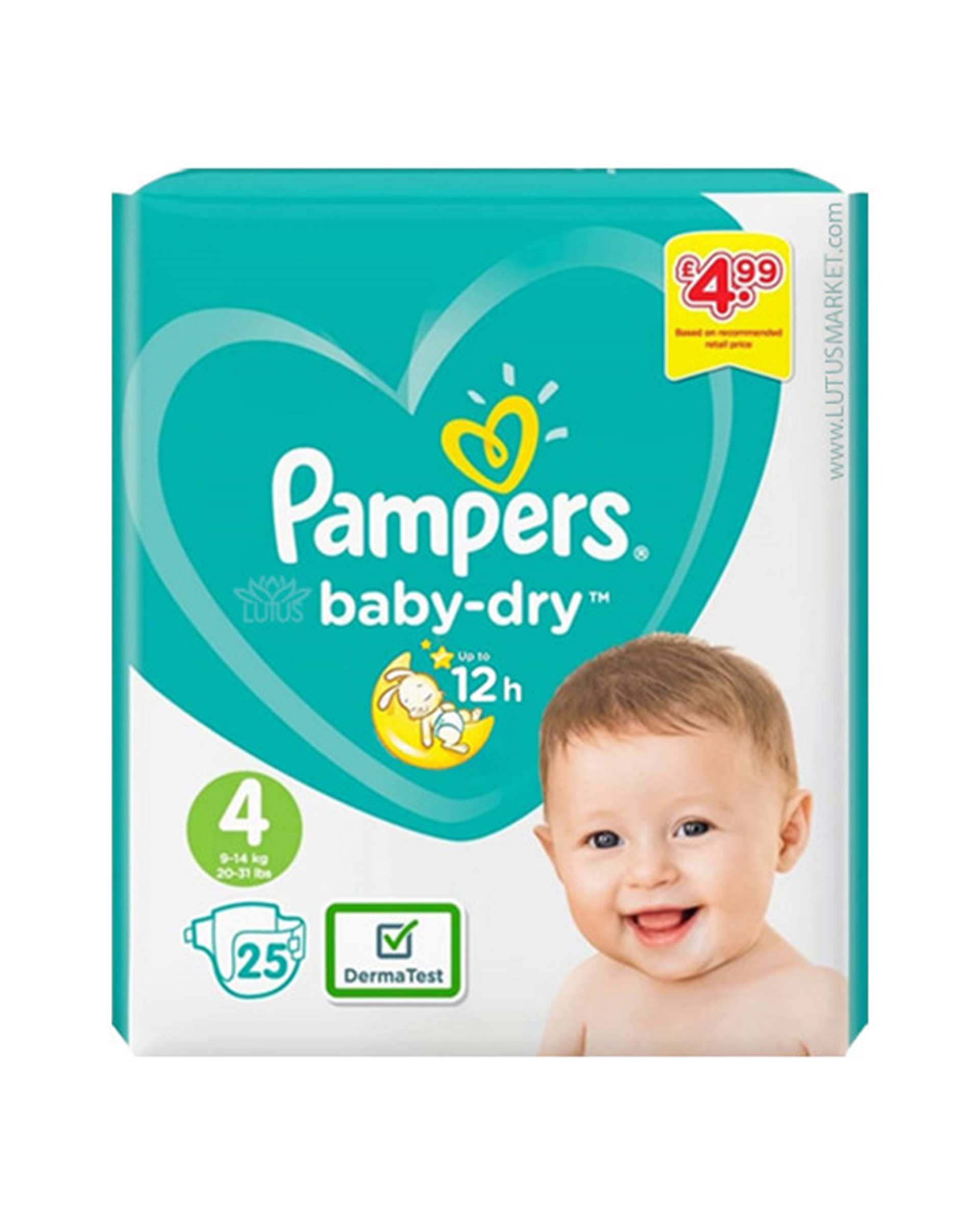 پوشک پمپرز Pampers مدل Baby Dry سایز 4 بسته 25 عددی 