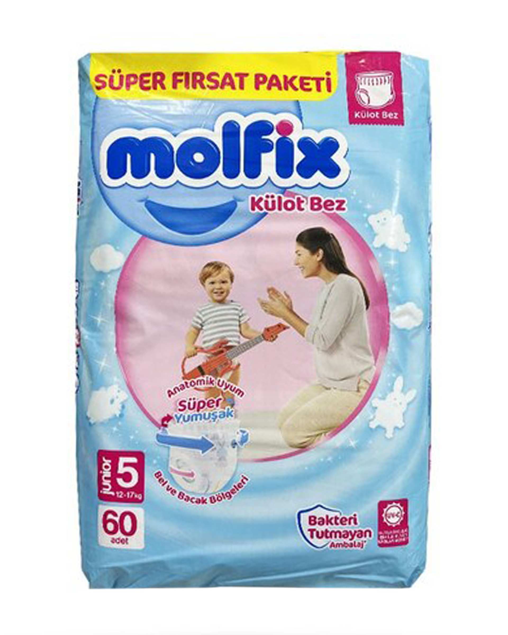 پوشک شورتی مولفیکس Molfix سایز 5 بسته 60 عددی